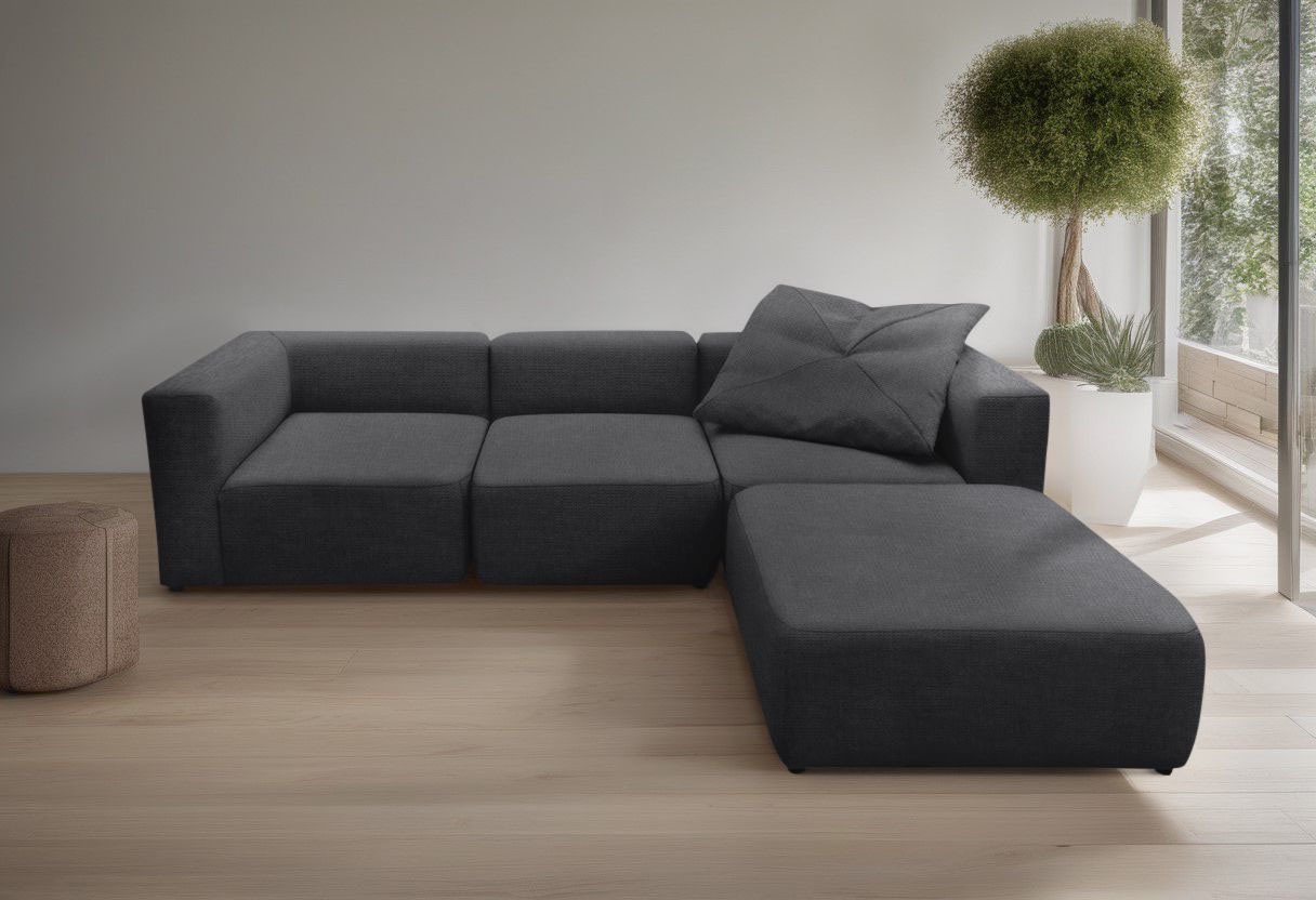 andas 3-Sitzer »Utvik kann individuell zusammengestellt werden«, Modulsofa, bestehend aus 2 Eck-, 1 Mittelelement und 1 Hocker andas 3-Sitzer »Utvik kann individuell zusammengestellt werden«, Modulsofa, bestehend aus 2 Eck-, 1 Mittelelement und 1 Hocker von andas