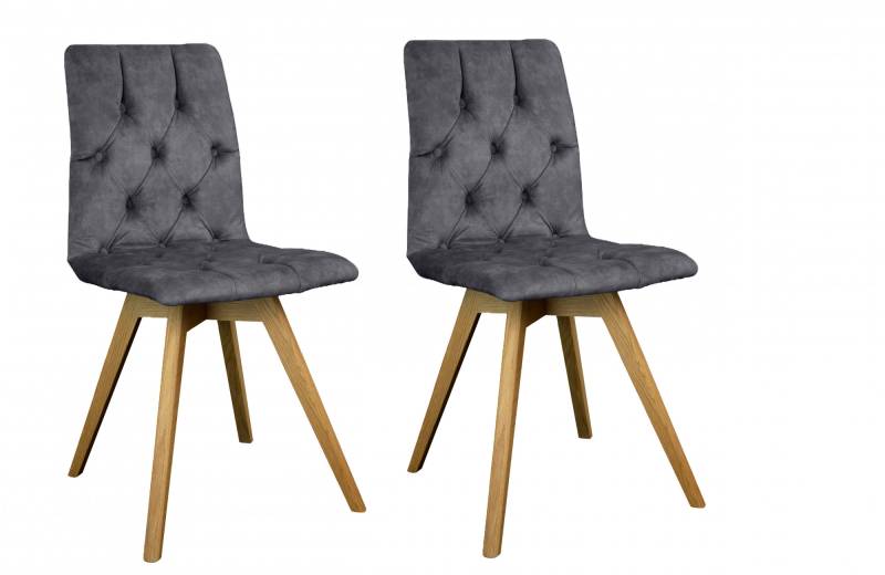 andas Esszimmerstuhl »Rania«, (Set), 2 St., Samtvelours, Massivholzgestell, mit Knopfheftung von andas