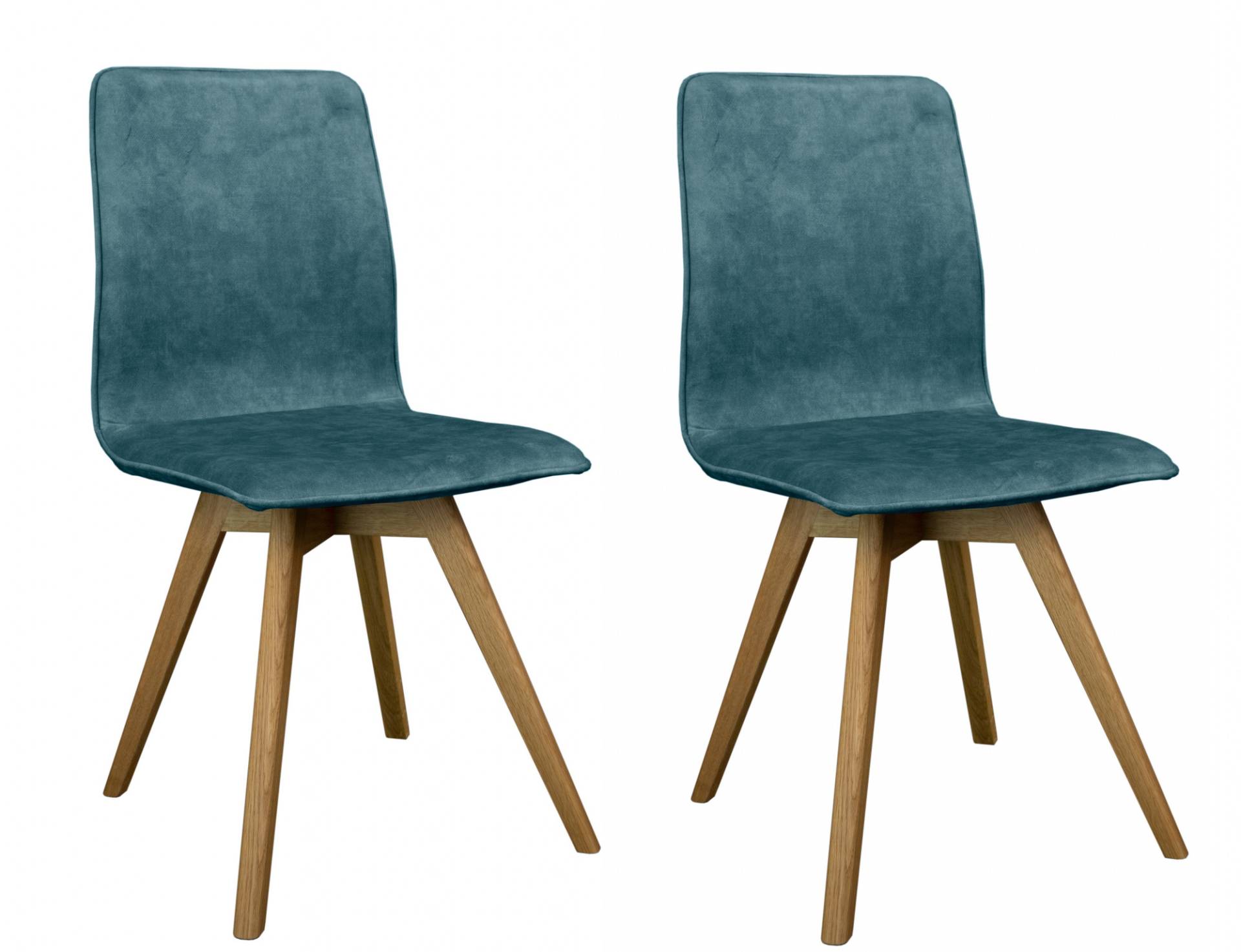 andas 4-Fussstuhl »Rania«, (Set), 2 St., Samtvelours, mit Massivholzbeinen von andas
