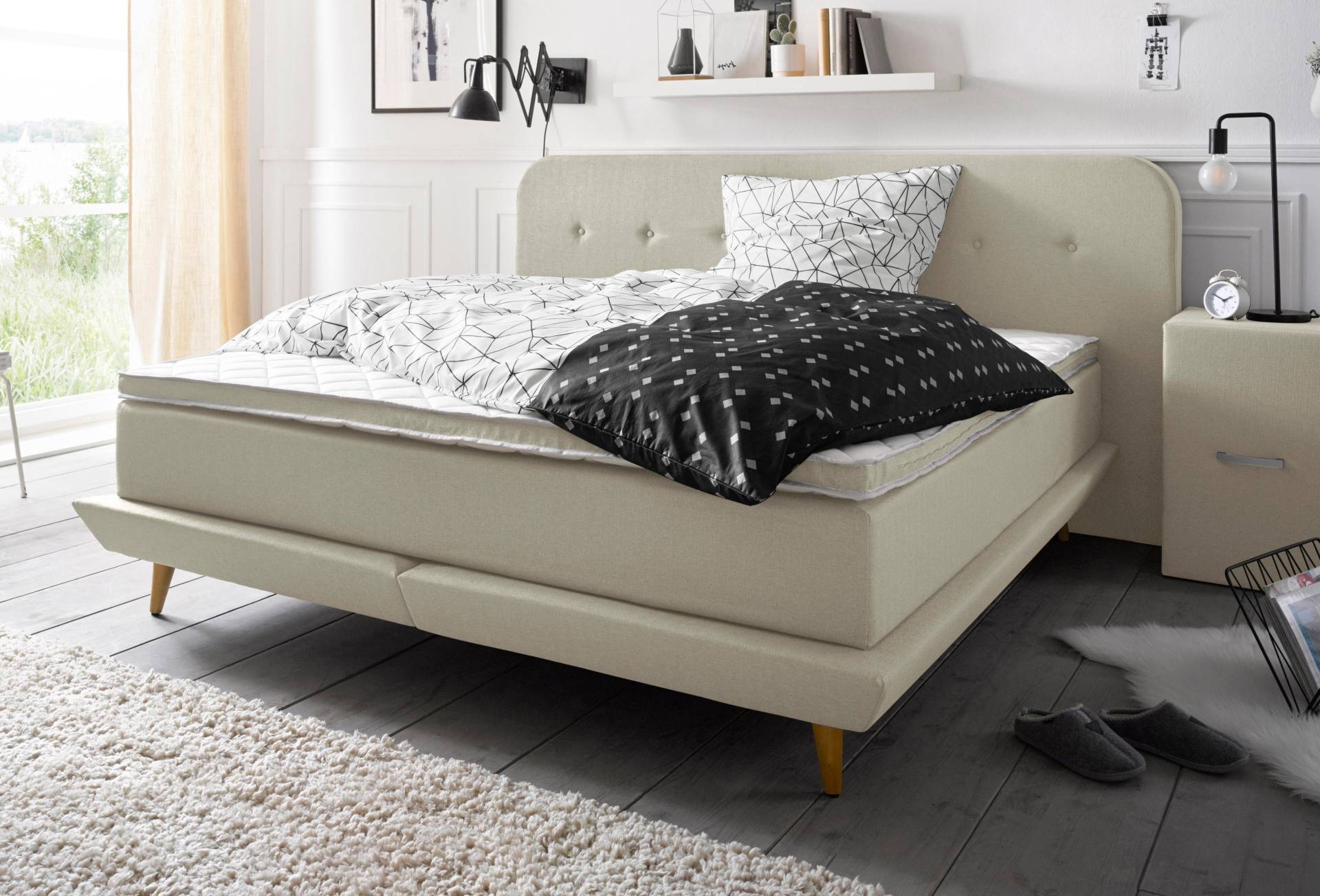andas Boxspringbett »Premium«, Steppung mit Knopfheftung, inkl. Topper andas Boxspringbett »Premium«, Steppung mit Knopfheftung, inkl. Topper von andas