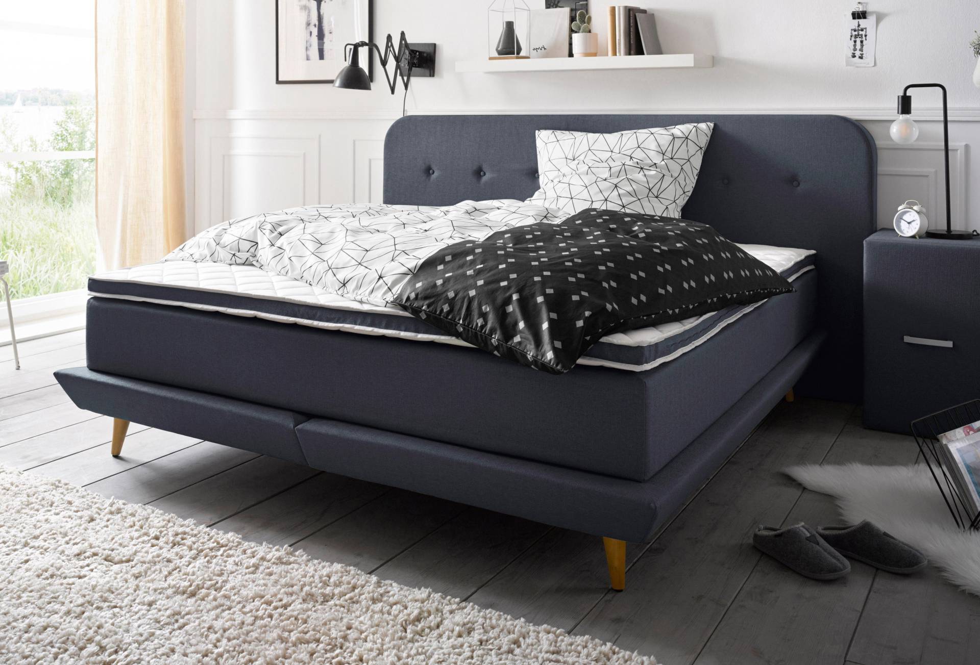 andas Boxspringbett »Premium«, Steppung mit Knopfheftung, inkl. Topper andas Boxspringbett »Premium«, Steppung mit Knopfheftung, inkl. Topper von andas