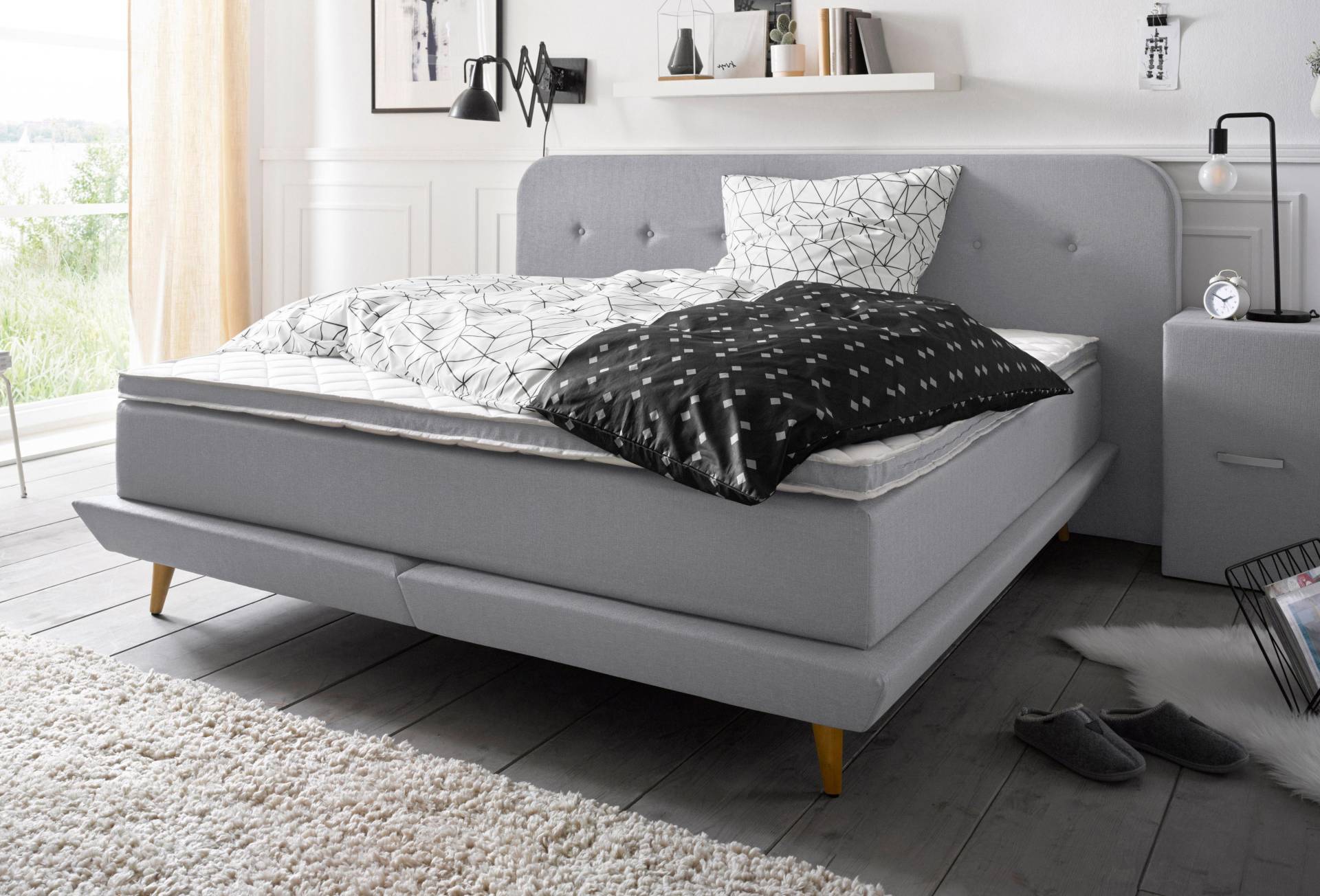 andas Boxspringbett »Premium«, Steppung mit Knopfheftung, inkl. Topper andas Boxspringbett »Premium«, Steppung mit Knopfheftung, inkl. Topper von andas