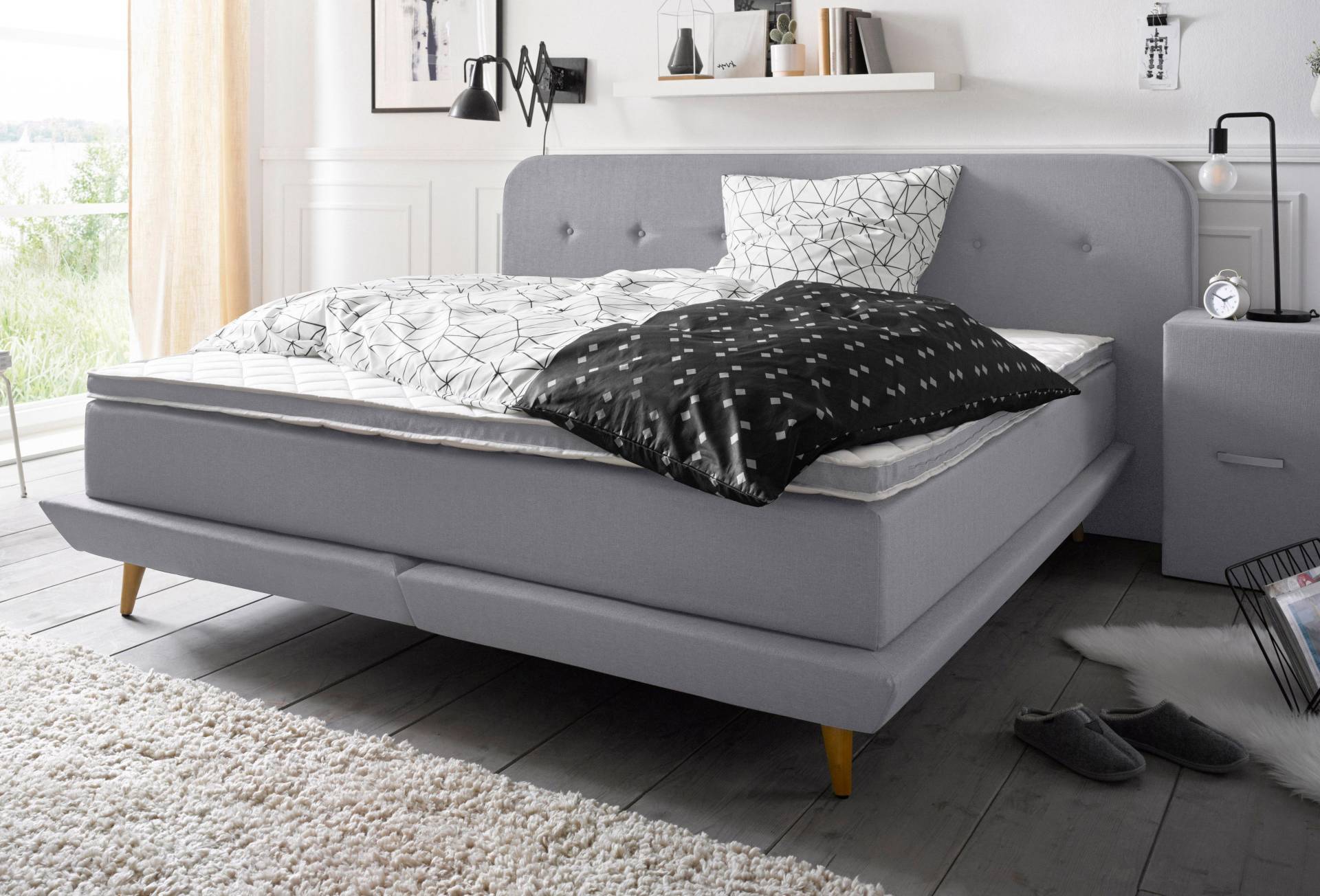 andas Boxspringbett »Premium«, Steppung mit Knopfheftung, inkl. Topper andas Boxspringbett »Premium«, Steppung mit Knopfheftung, inkl. Topper von andas