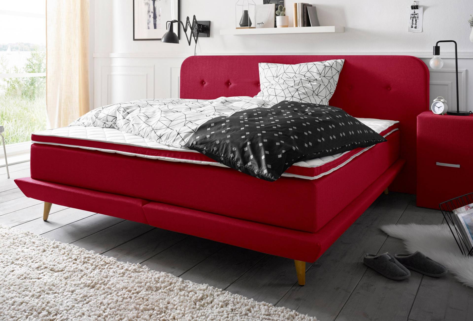 andas Boxspringbett »Premium«, Steppung mit Knopfheftung, inkl. Topper andas Boxspringbett »Premium«, Steppung mit Knopfheftung, inkl. Topper von andas