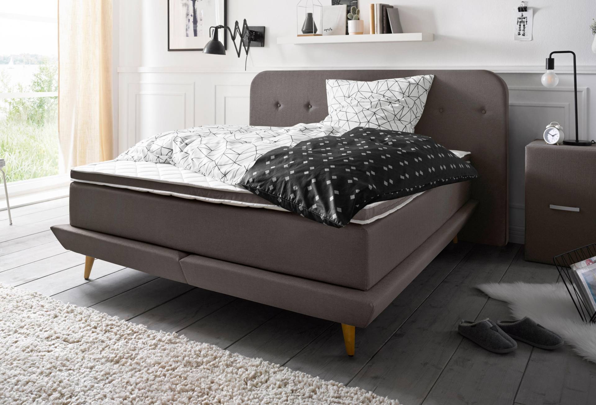 andas Boxspringbett »Premium«, Steppung mit Knopfheftung, inkl. Topper andas Boxspringbett »Premium«, Steppung mit Knopfheftung, inkl. Topper von andas