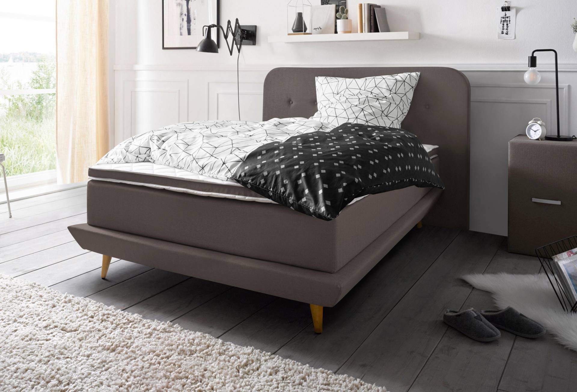 andas Boxspringbett »Premium«, Steppung mit Knopfheftung, inkl. Topper andas Boxspringbett »Premium«, Steppung mit Knopfheftung, inkl. Topper von andas