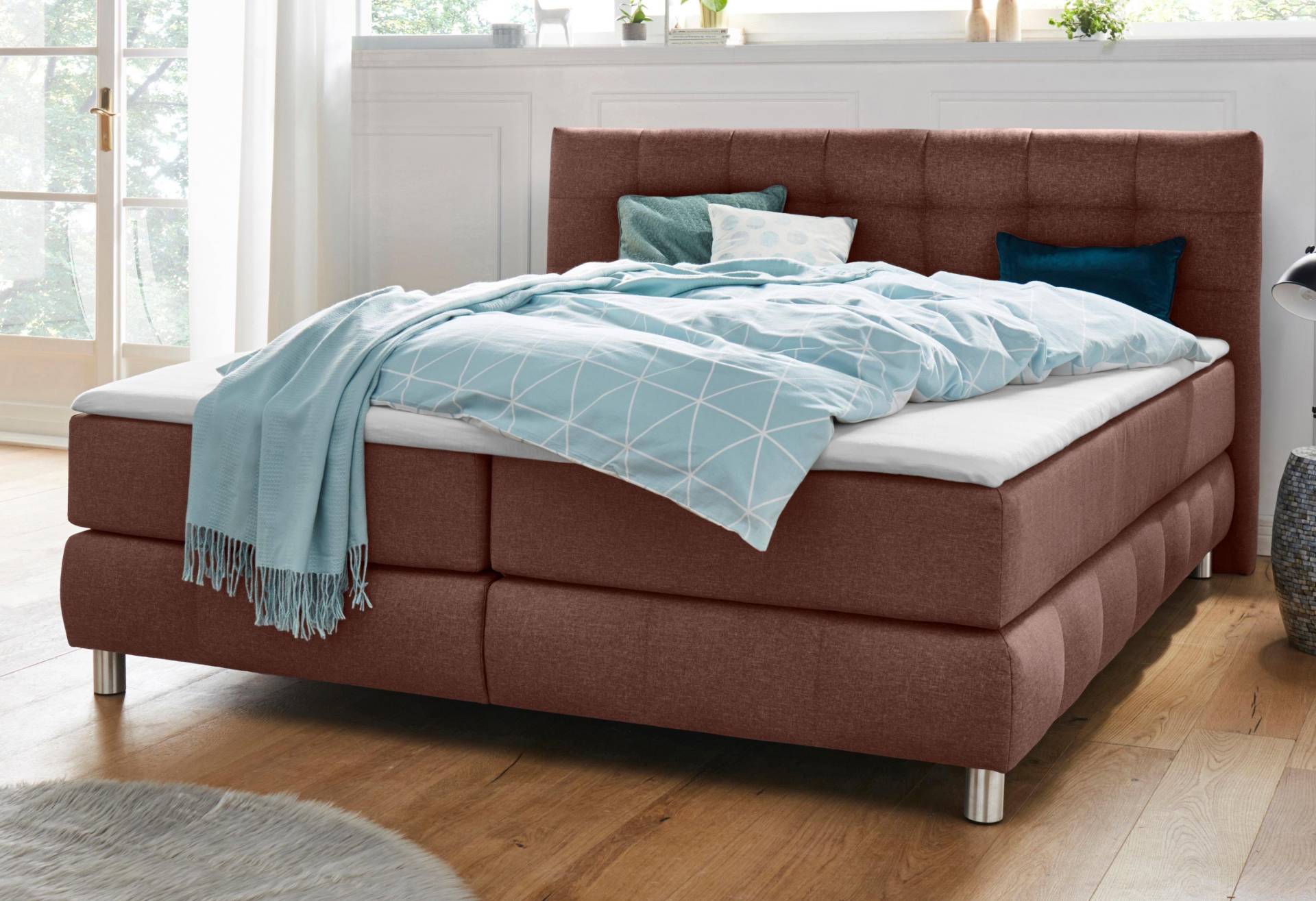 andas Boxspringbett »Salo XXL«, in Samtoptik oder Struktur, 6 Breiten in Überlänge 220cm, 4 Härtegrade andas Boxspringbett »Salo XXL«, in Samtoptik oder Struktur, 6 Breiten in Überlänge 220cm, 4 Härtegrade von andas