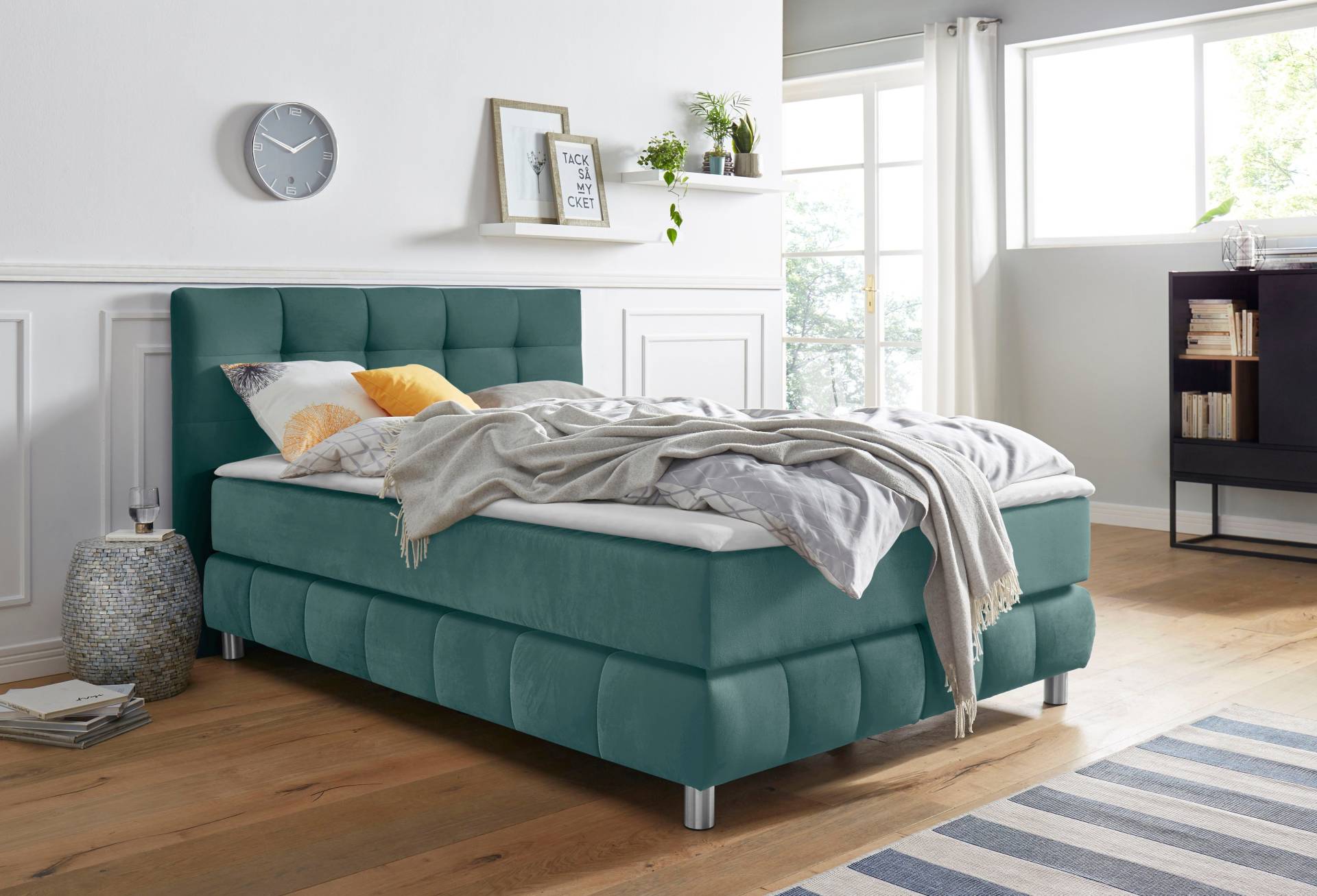 andas Boxspringbett »Salo XXL«, in Samtoptik oder Struktur, 6 Breiten in Überlänge 220cm, 4 Härtegrade andas Boxspringbett »Salo XXL«, in Samtoptik oder Struktur, 6 Breiten in Überlänge 220cm, 4 Härtegrade von andas