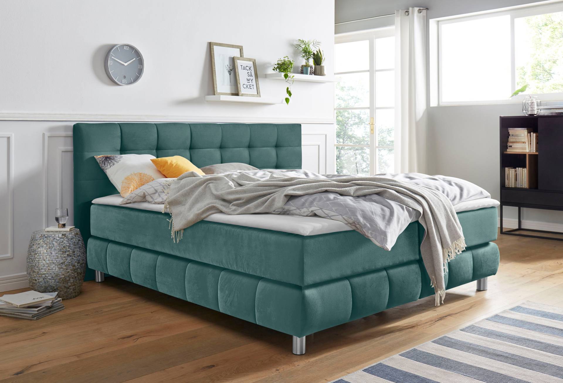 andas Boxspringbett »Salo XXL«, in Samtoptik oder Struktur, 6 Breiten in Überlänge 220cm, 4 Härtegrade andas Boxspringbett »Salo XXL«, in Samtoptik oder Struktur, 6 Breiten in Überlänge 220cm, 4 Härtegrade von andas