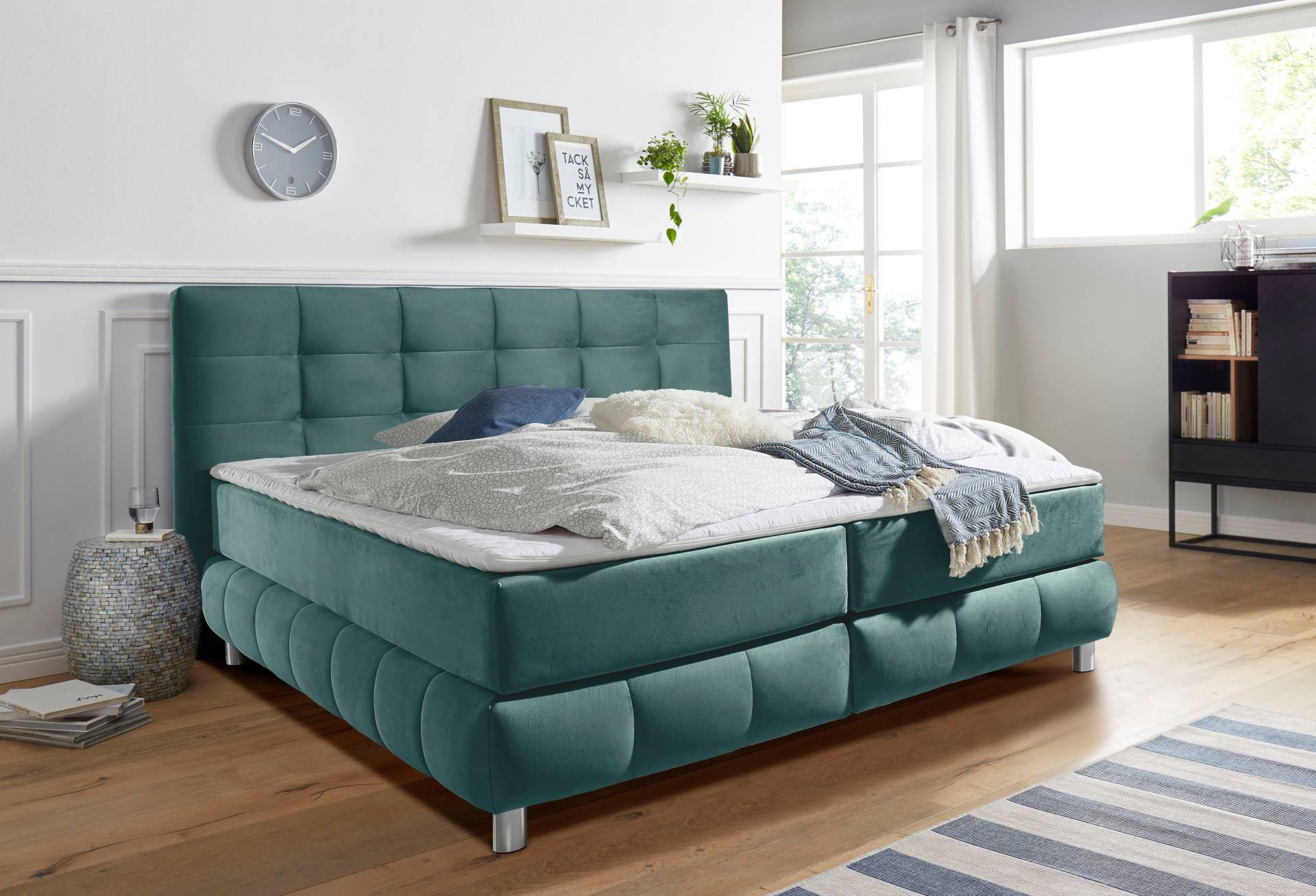 andas Boxspringbett »Salo XXL«, in Samtoptik oder Struktur, 6 Breiten in Überlänge 220cm, 4 Härtegrade andas Boxspringbett »Salo XXL«, in Samtoptik oder Struktur, 6 Breiten in Überlänge 220cm, 4 Härtegrade von andas