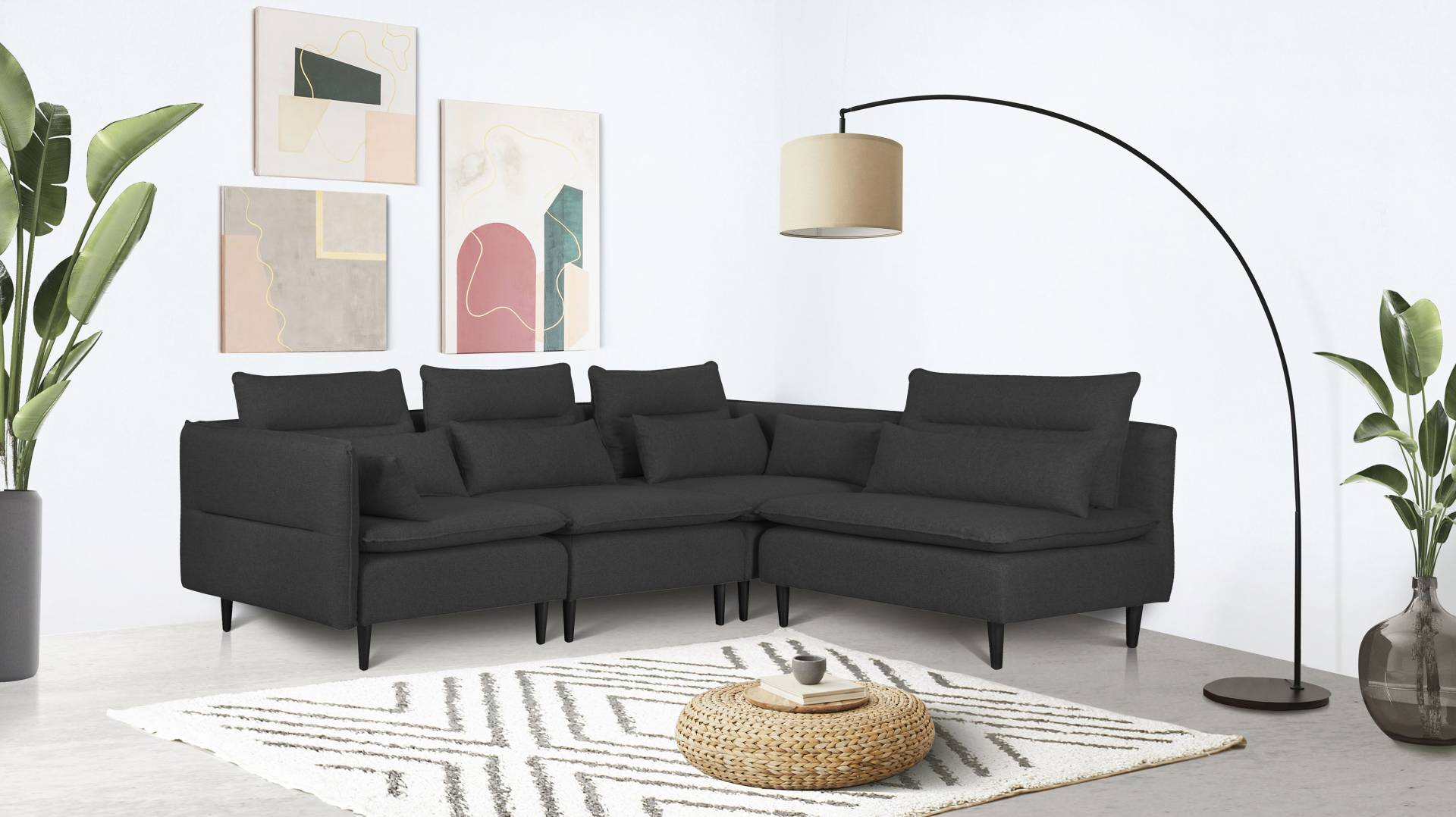 andas Ecksofa »ALVIK L-Form«, zusammengesetzt aus Modulen, erweiterbar mit Modulen der Serie von andas