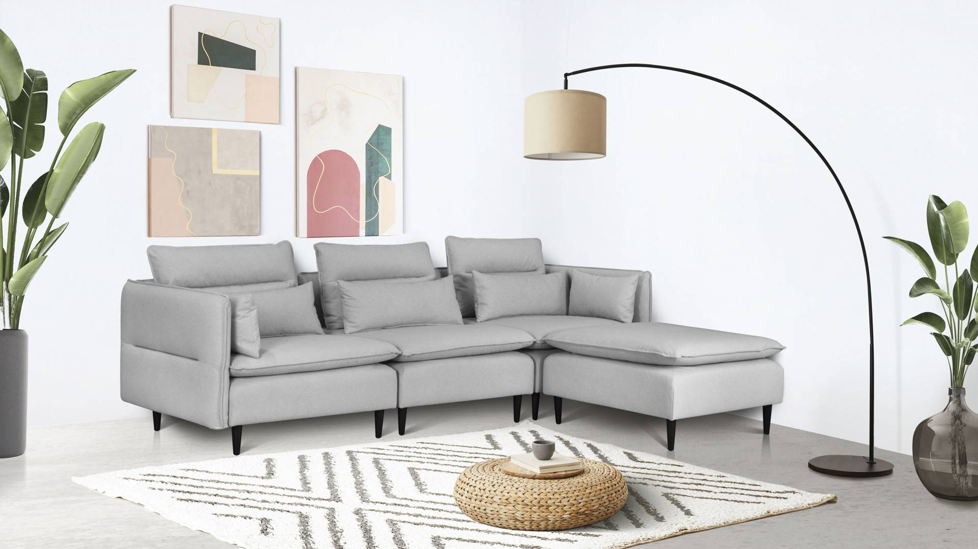 andas Ecksofa »ALVIK L-Form«, zusammengesetzt aus Modulen, erweiterbar mit Modulen der Serie von andas