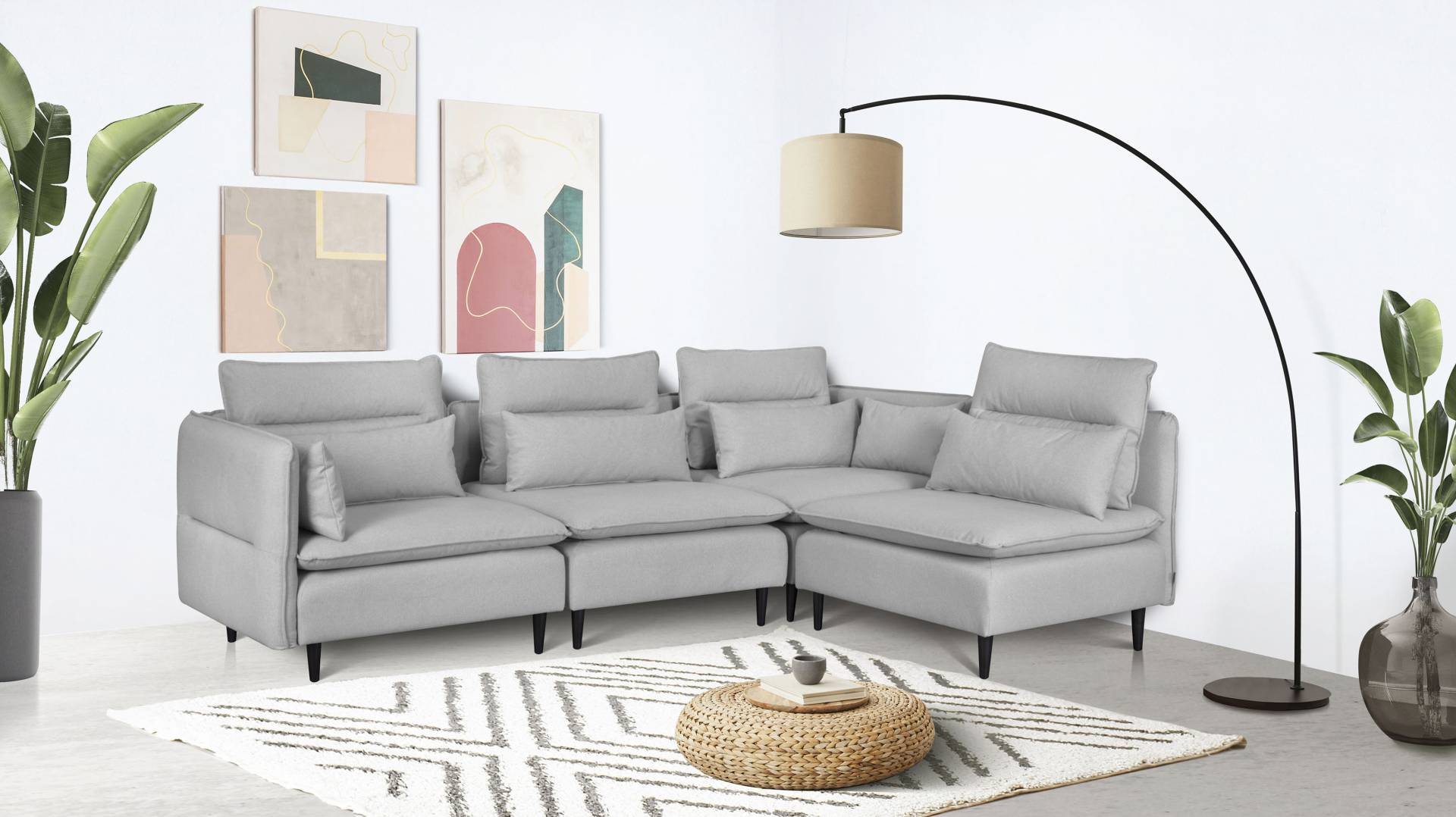 andas Ecksofa »ALVIK L-Form«, zusammengesetzt aus Modulen, erweiterbar mit Modulen der Serie von andas