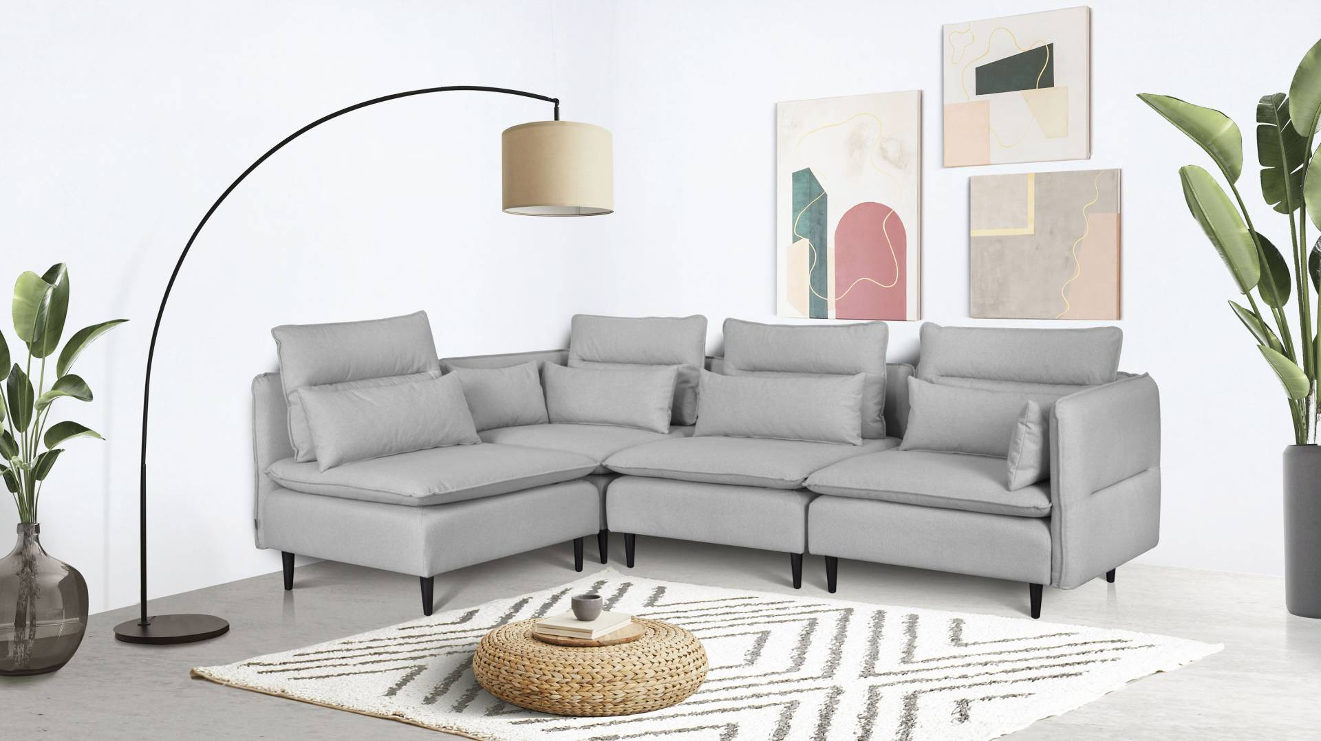 andas Ecksofa »ALVIK L-Form«, zusammengesetzt aus Modulen, erweiterbar mit Modulen der Serie von andas