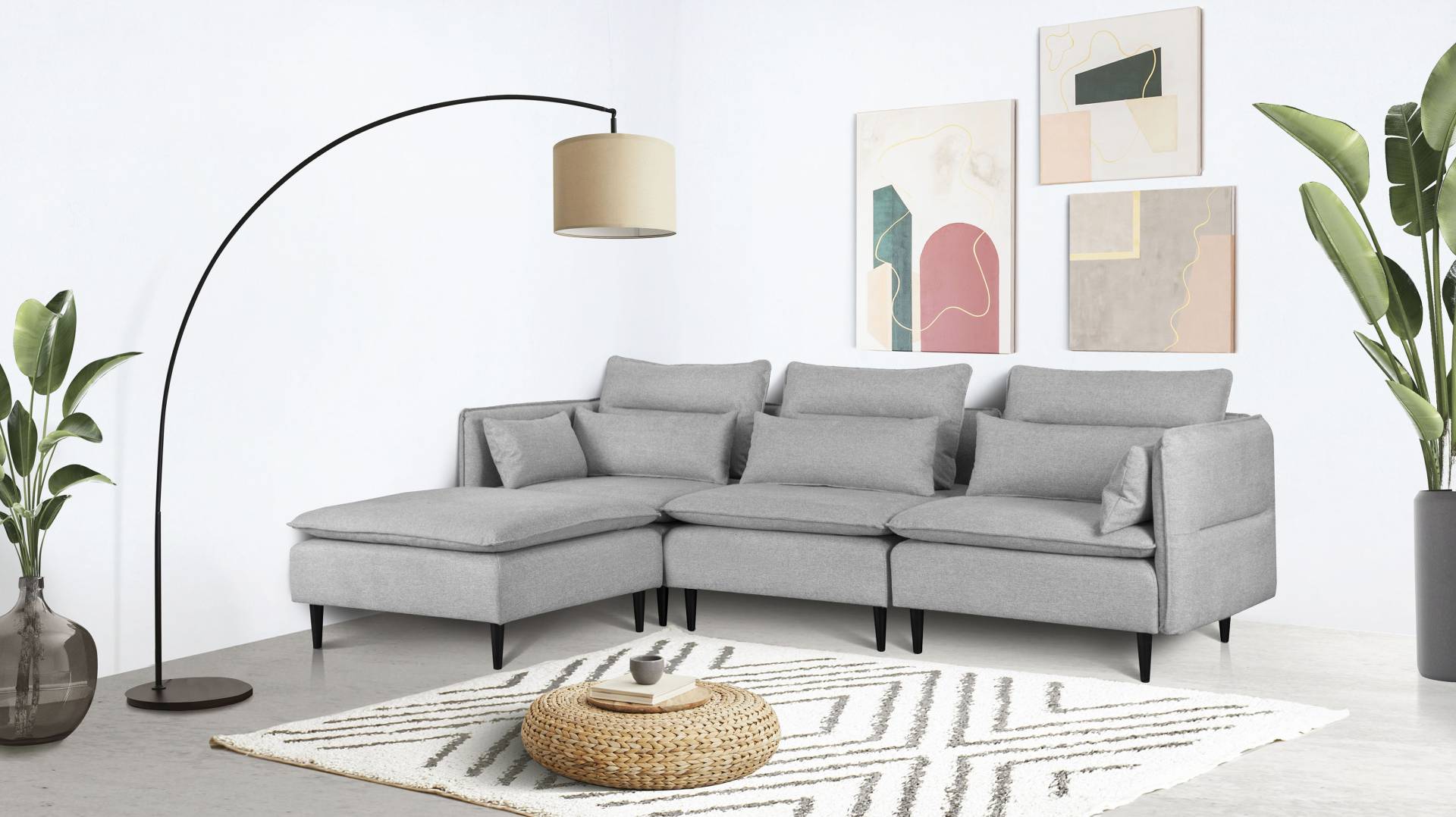 andas Ecksofa »ALVIK L-Form«, zusammengesetzt aus Modulen, erweiterbar mit Modulen der Serie von andas