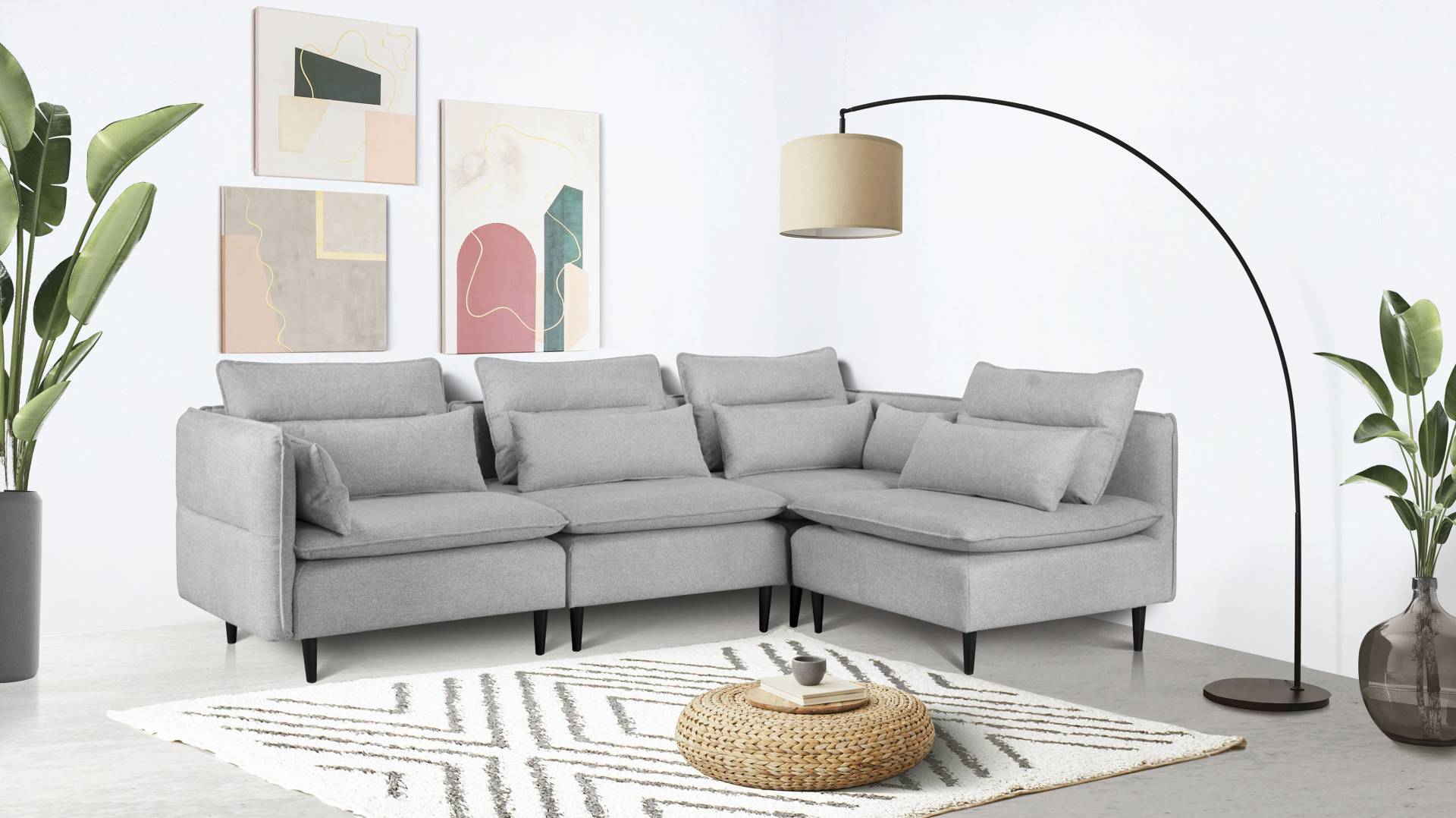 andas Ecksofa »ALVIK L-Form«, zusammengesetzt aus Modulen, erweiterbar mit Modulen der Serie von andas