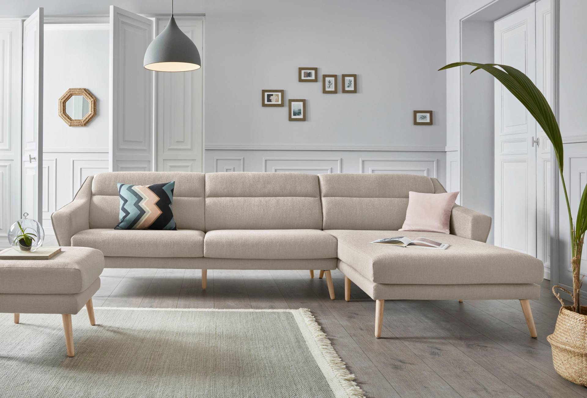 andas Ecksofa »Bille L-Form«, mit Naht im Rückenkissen und Beinen aus Eichenholz andas Ecksofa »Bille L-Form«, mit Naht im Rückenkissen und Beinen aus Eichenholz von andas