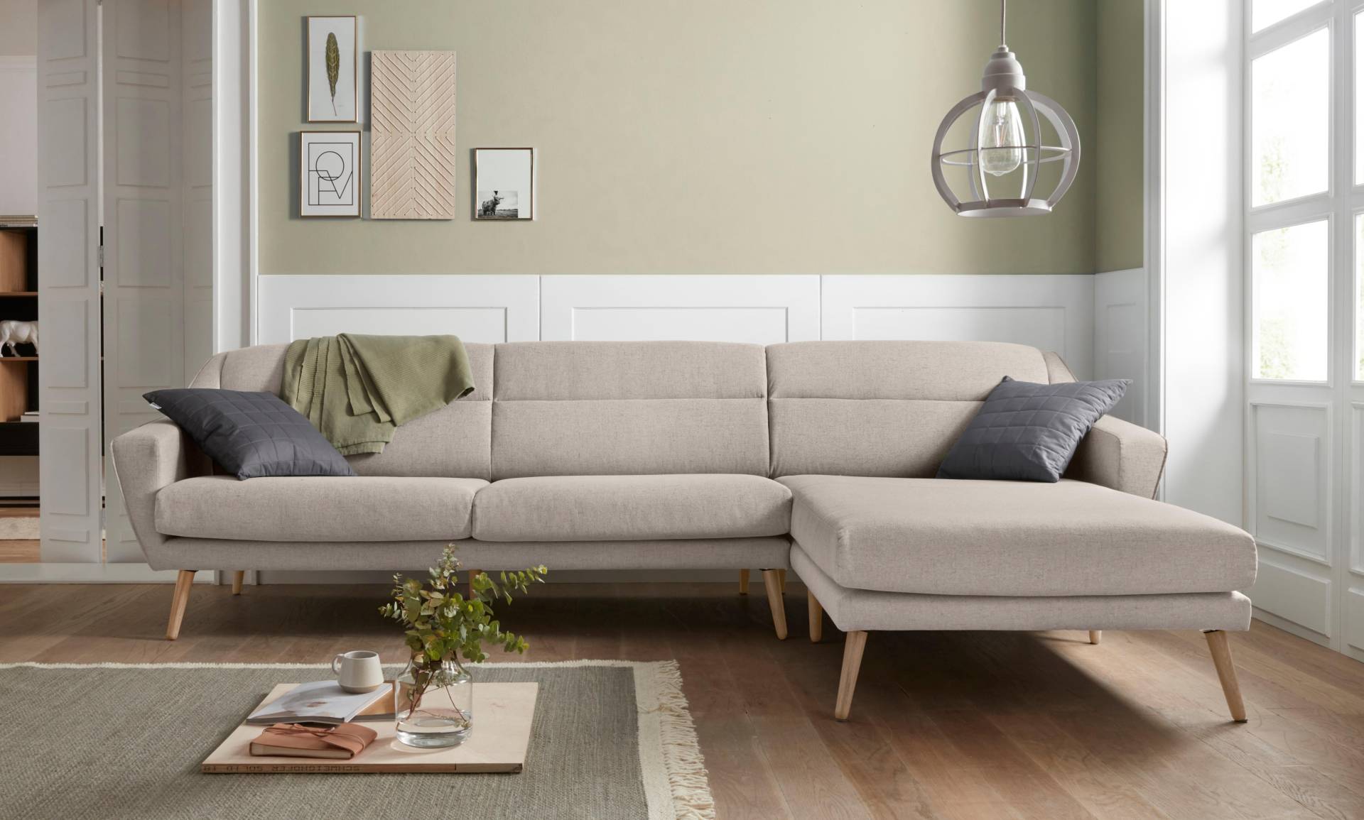 andas Ecksofa »Bille L-Form«, mit Naht im Rückenkissen und Beinen aus Eichenholz andas Ecksofa »Bille L-Form«, mit Naht im Rückenkissen und Beinen aus Eichenholz von andas