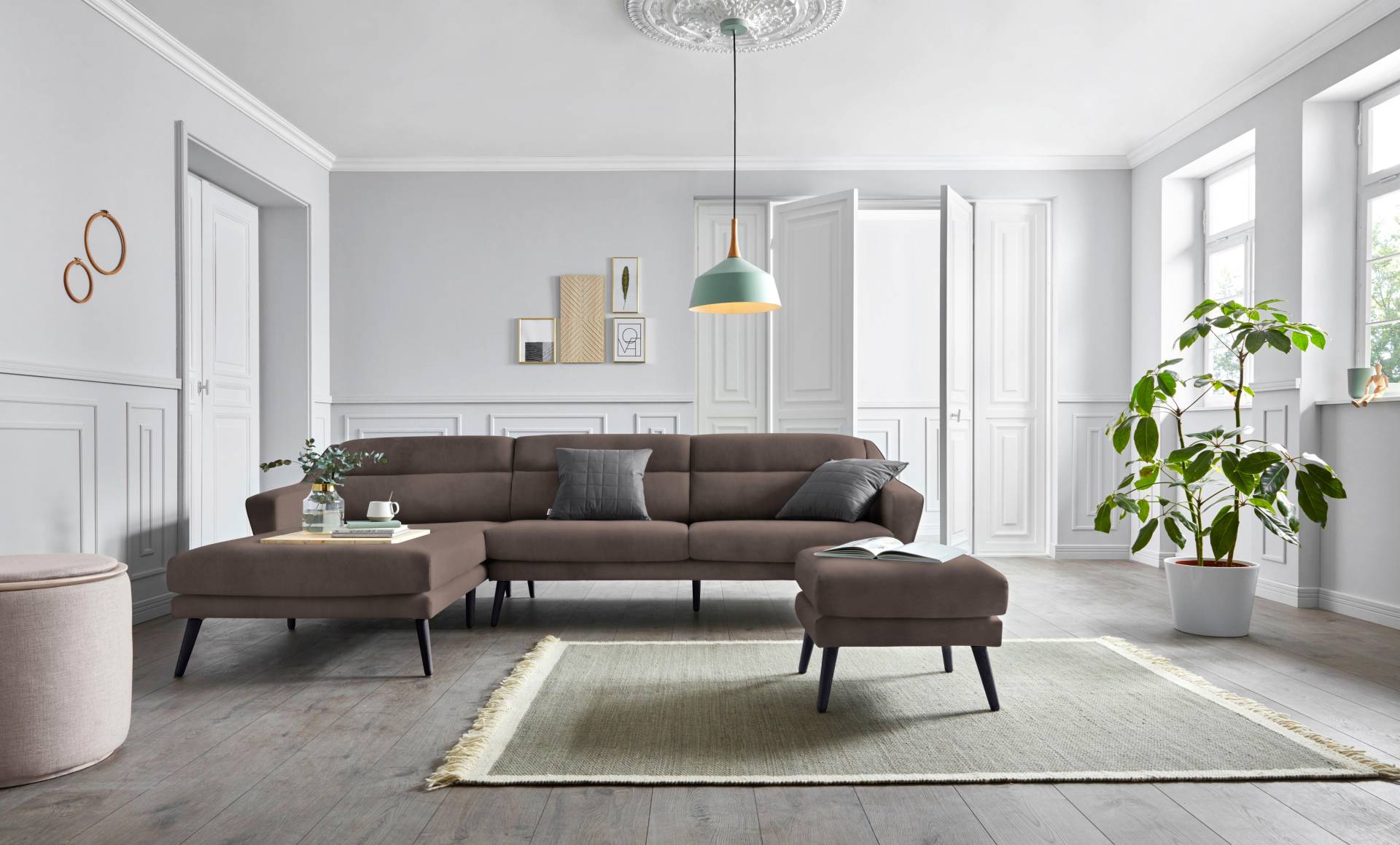 andas Ecksofa »Bille L-Form«, mit Naht im Rückenkissen und Beinen aus Eichenholz andas Ecksofa »Bille L-Form«, mit Naht im Rückenkissen und Beinen aus Eichenholz von andas