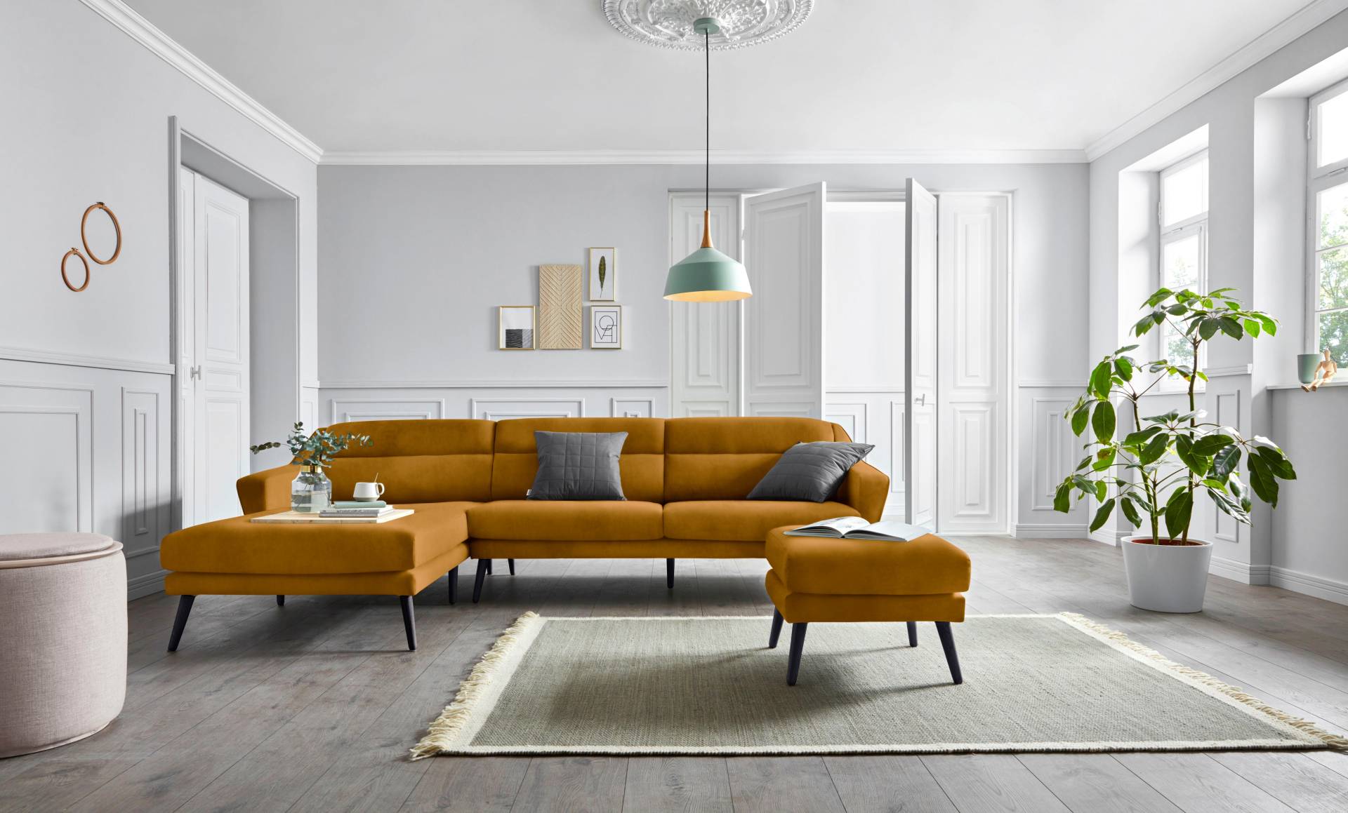 andas Ecksofa »Bille L-Form«, mit Naht im Rückenkissen und Beinen aus Eichenholz andas Ecksofa »Bille L-Form«, mit Naht im Rückenkissen und Beinen aus Eichenholz von andas