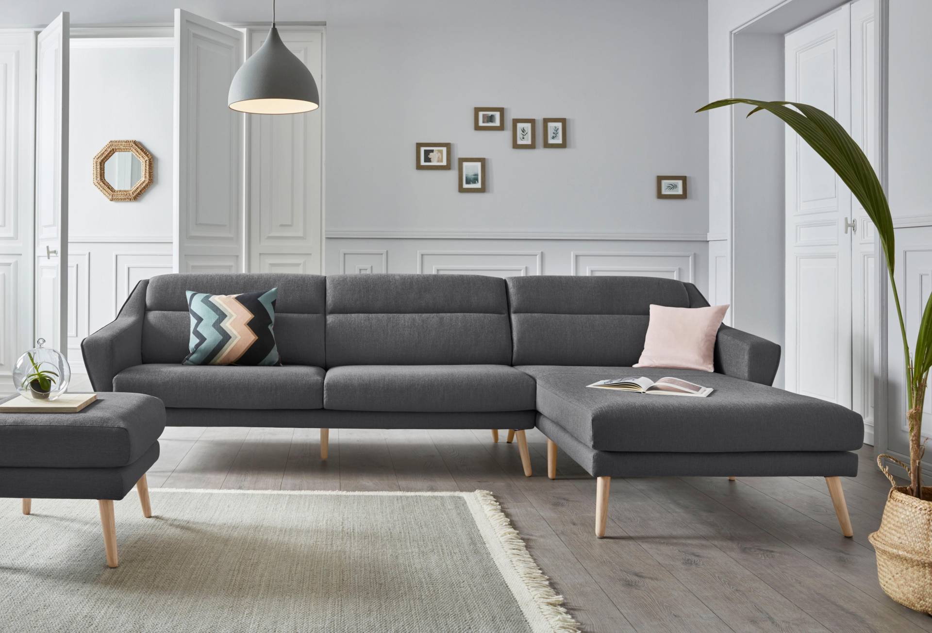 andas Ecksofa »Bille L-Form«, mit Naht im Rückenkissen und Beinen aus Eichenholz andas Ecksofa »Bille L-Form«, mit Naht im Rückenkissen und Beinen aus Eichenholz von andas