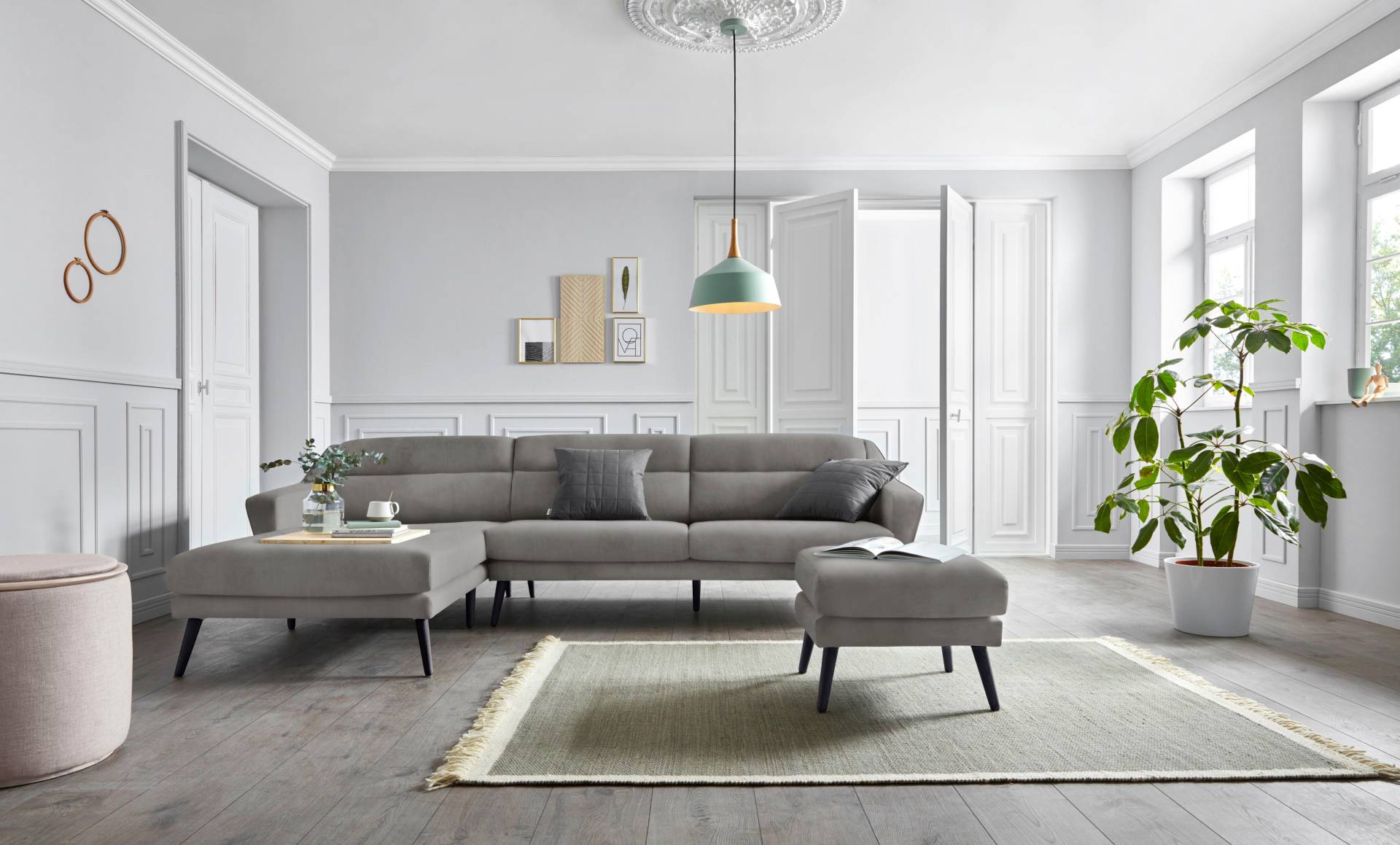 andas Ecksofa »Bille L-Form«, mit Naht im Rückenkissen und Beinen aus Eichenholz andas Ecksofa »Bille L-Form«, mit Naht im Rückenkissen und Beinen aus Eichenholz von andas