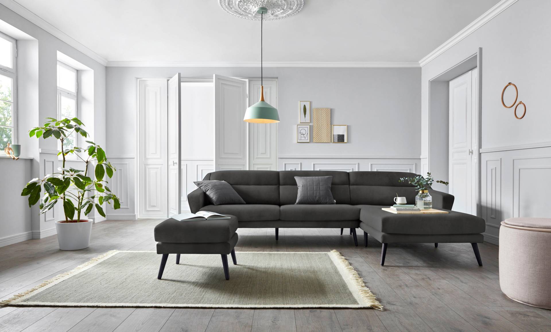 andas Ecksofa »Bille L-Form«, mit Naht im Rückenkissen und Beinen aus Eichenholz andas Ecksofa »Bille L-Form«, mit Naht im Rückenkissen und Beinen aus Eichenholz von andas