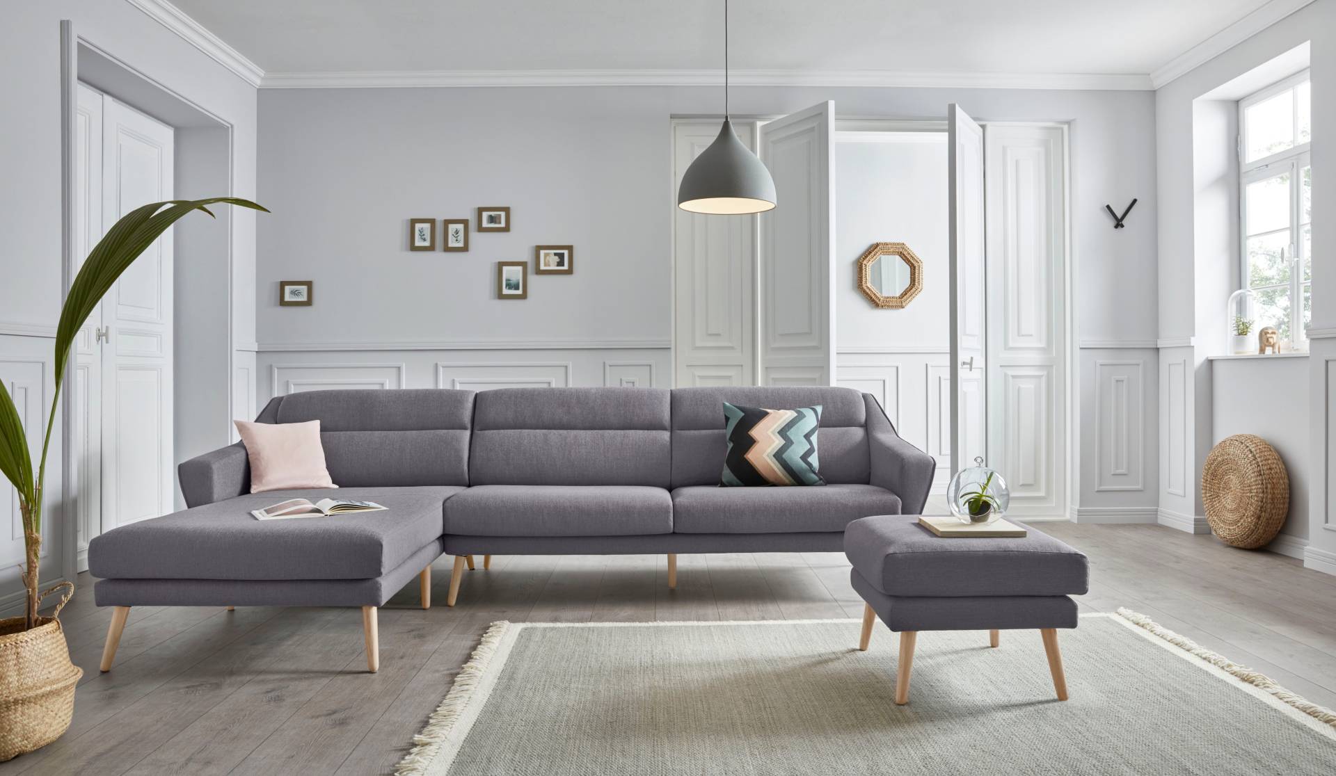 andas Ecksofa »Bille L-Form«, mit Naht im Rückenkissen und Beinen aus Eichenholz andas Ecksofa »Bille L-Form«, mit Naht im Rückenkissen und Beinen aus Eichenholz von andas