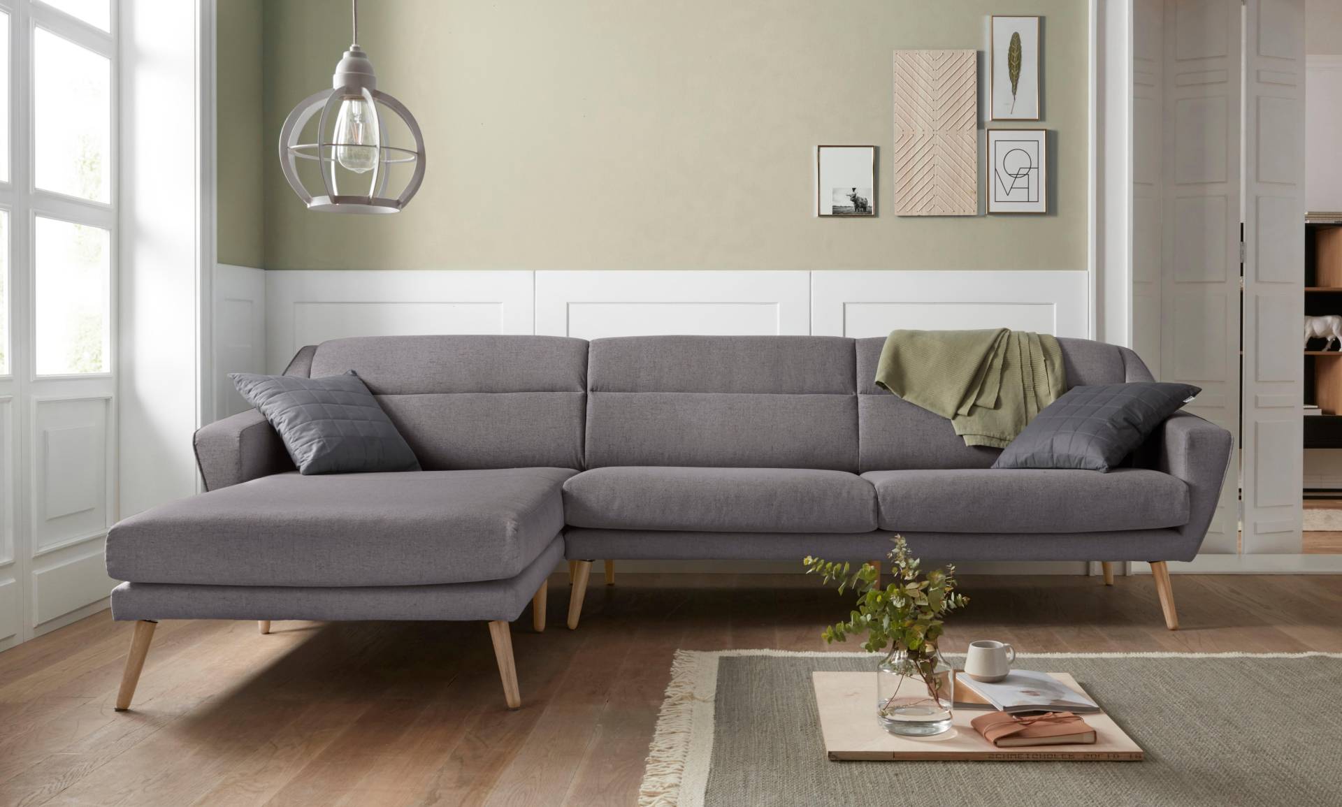andas Ecksofa »Bille L-Form«, mit Naht im Rückenkissen und Beinen aus Eichenholz andas Ecksofa »Bille L-Form«, mit Naht im Rückenkissen und Beinen aus Eichenholz von andas