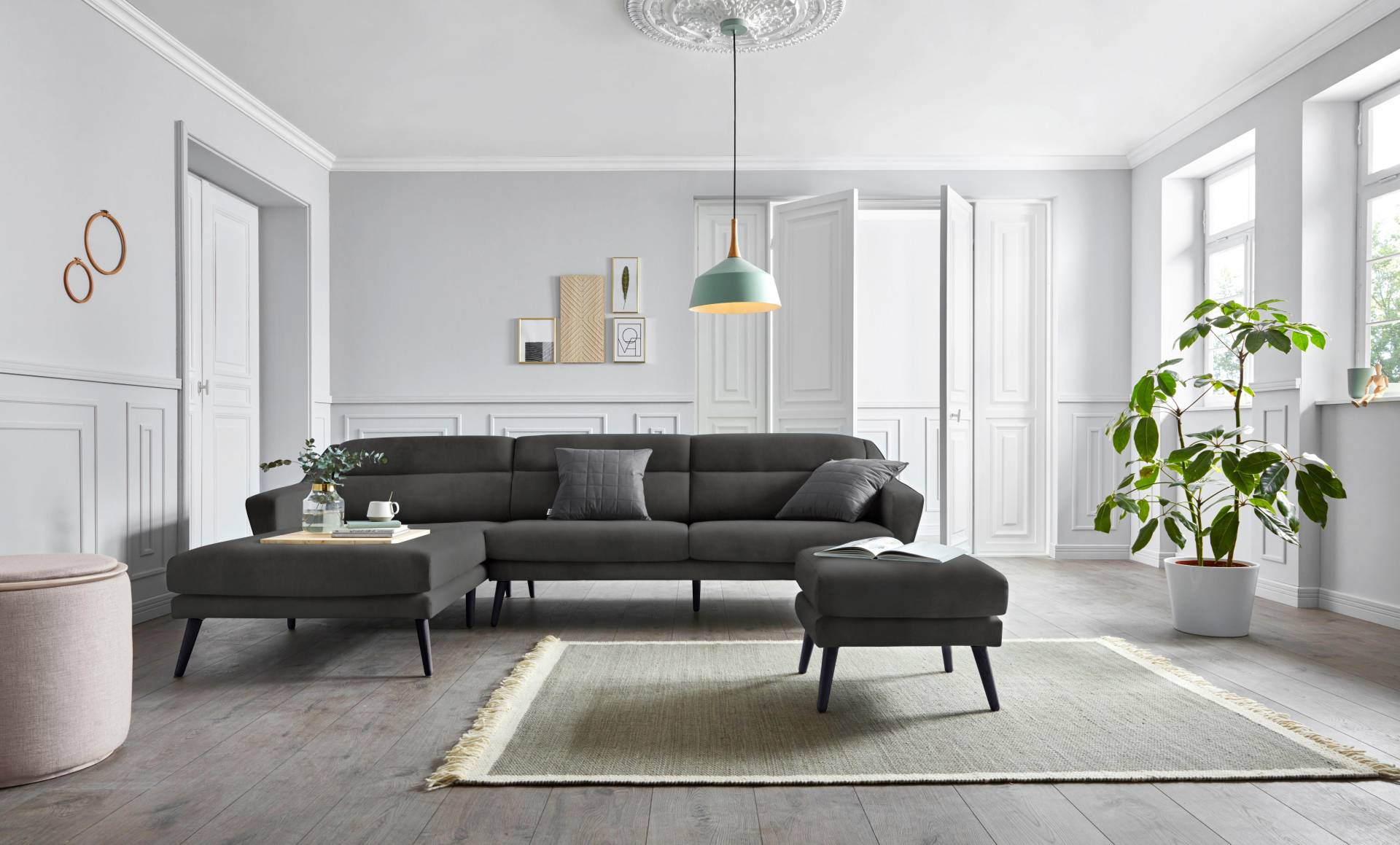 andas Ecksofa »Bille L-Form«, mit Naht im Rückenkissen und Beinen aus Eichenholz andas Ecksofa »Bille L-Form«, mit Naht im Rückenkissen und Beinen aus Eichenholz von andas