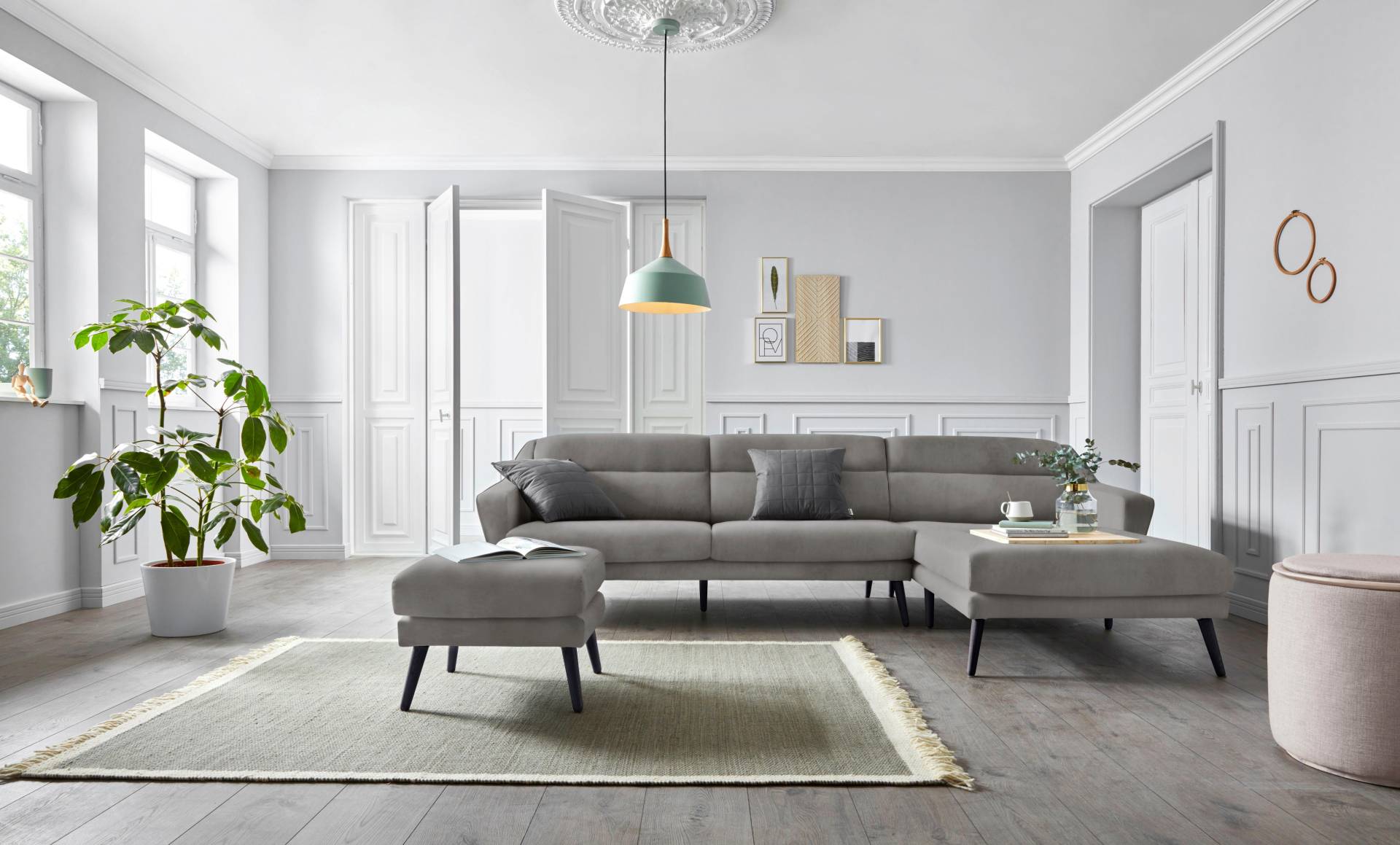 andas Ecksofa »Bille L-Form«, mit Naht im Rückenkissen und Beinen aus Eichenholz andas Ecksofa »Bille L-Form«, mit Naht im Rückenkissen und Beinen aus Eichenholz von andas