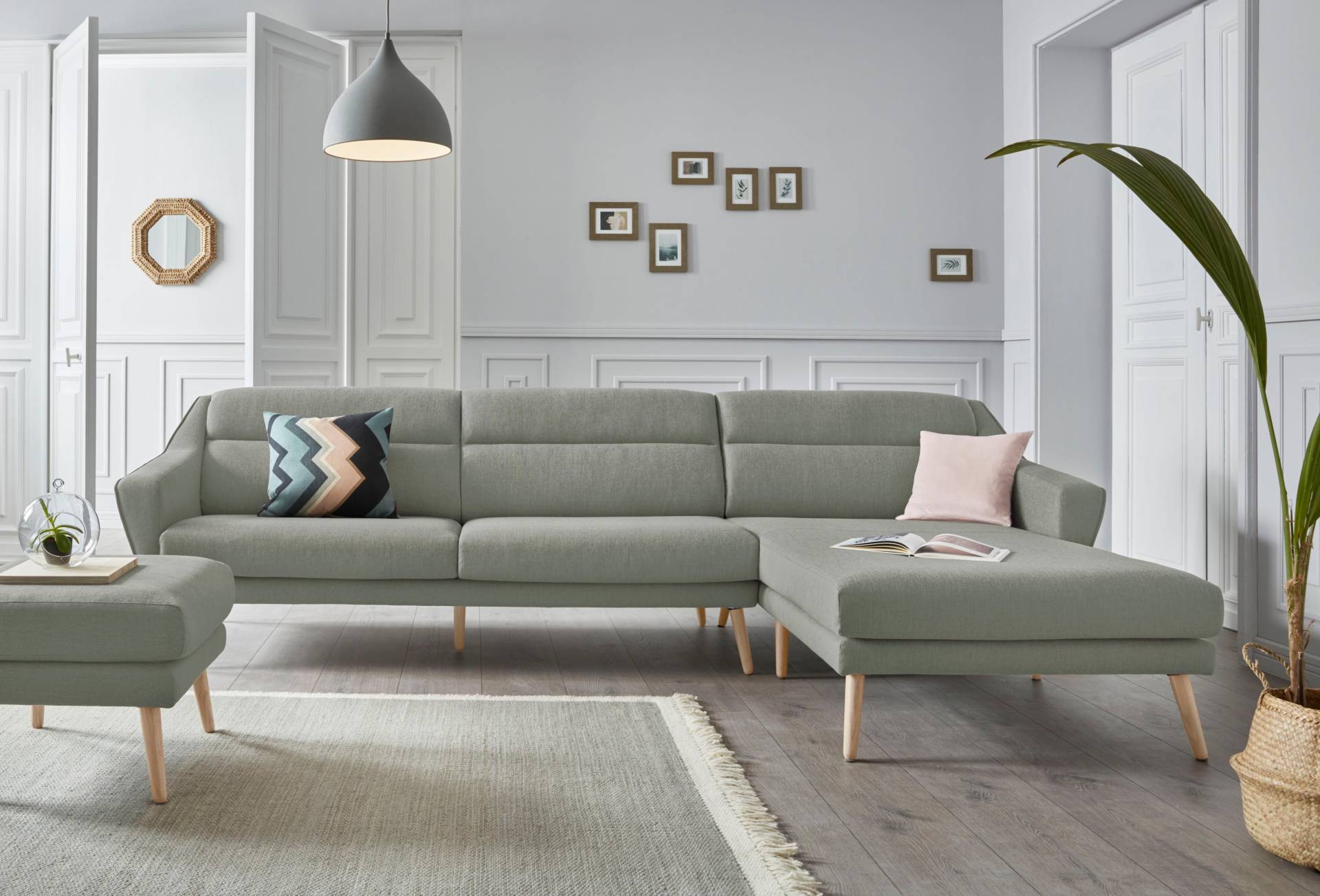 andas Ecksofa »Bille L-Form«, mit Naht im Rückenkissen und Beinen aus Eichenholz andas Ecksofa »Bille L-Form«, mit Naht im Rückenkissen und Beinen aus Eichenholz von andas