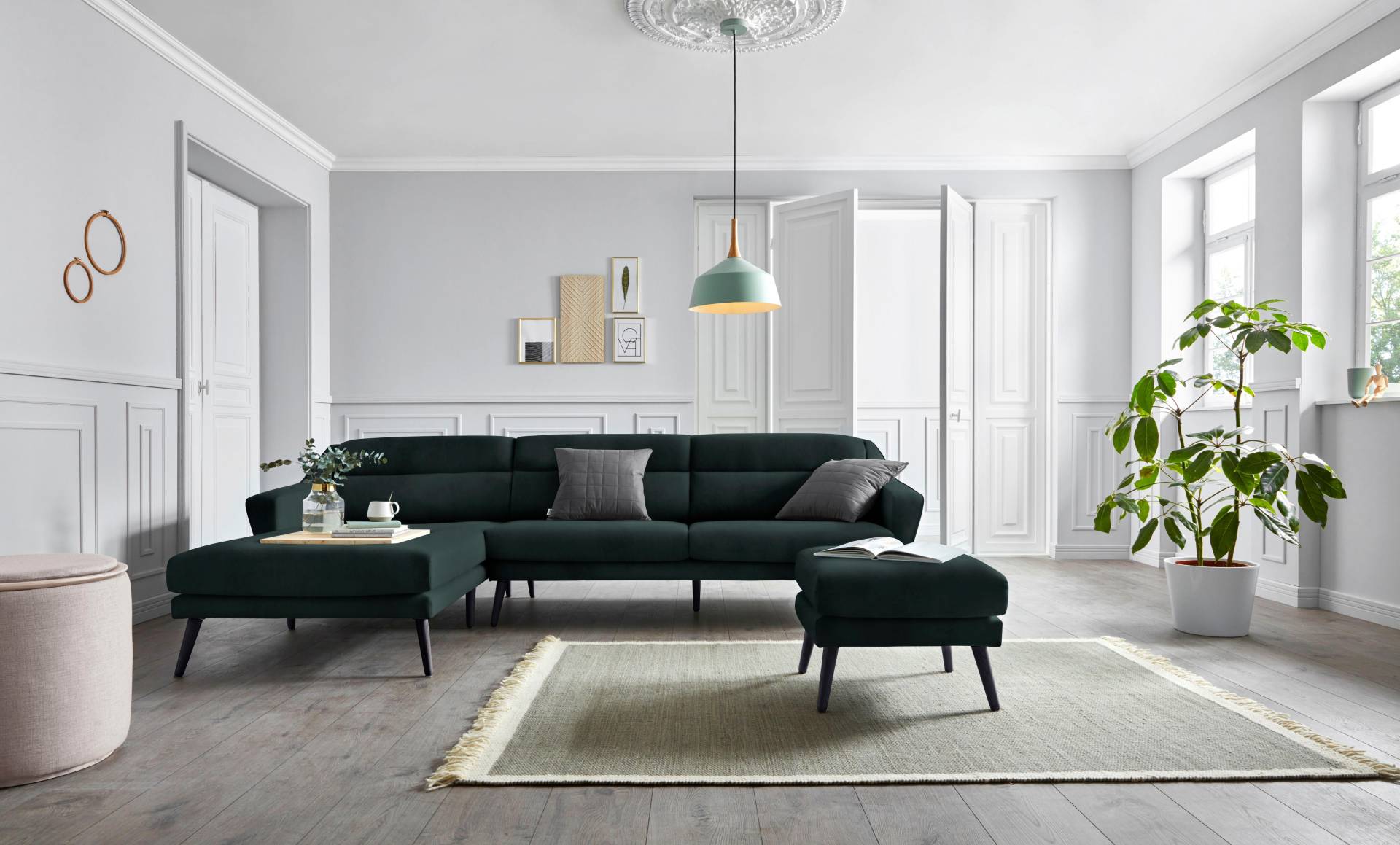 andas Ecksofa »Bille L-Form«, mit Naht im Rückenkissen und Beinen aus Eichenholz andas Ecksofa »Bille L-Form«, mit Naht im Rückenkissen und Beinen aus Eichenholz von andas
