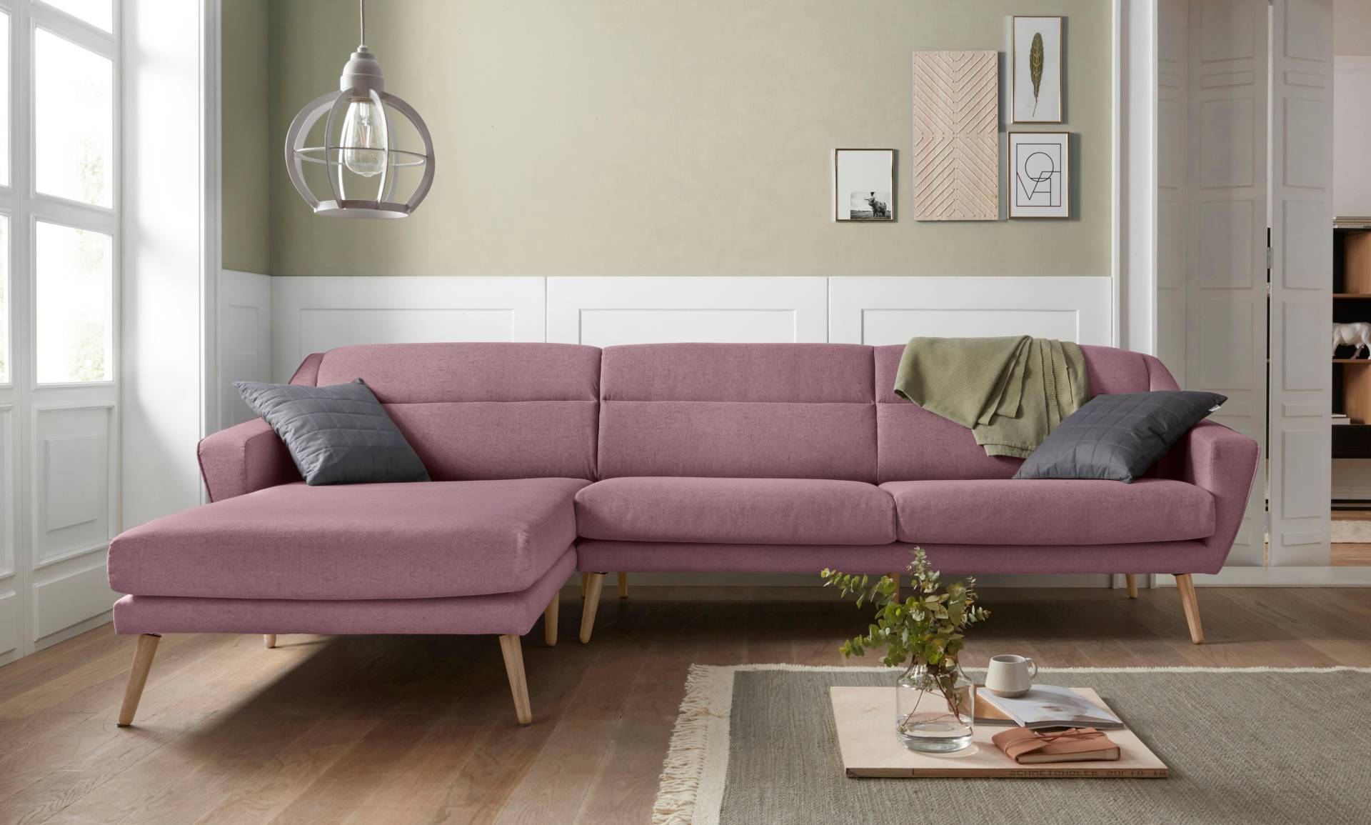 andas Ecksofa »Bille L-Form«, mit Naht im Rückenkissen und Beinen aus Eichenholz andas Ecksofa »Bille L-Form«, mit Naht im Rückenkissen und Beinen aus Eichenholz von andas