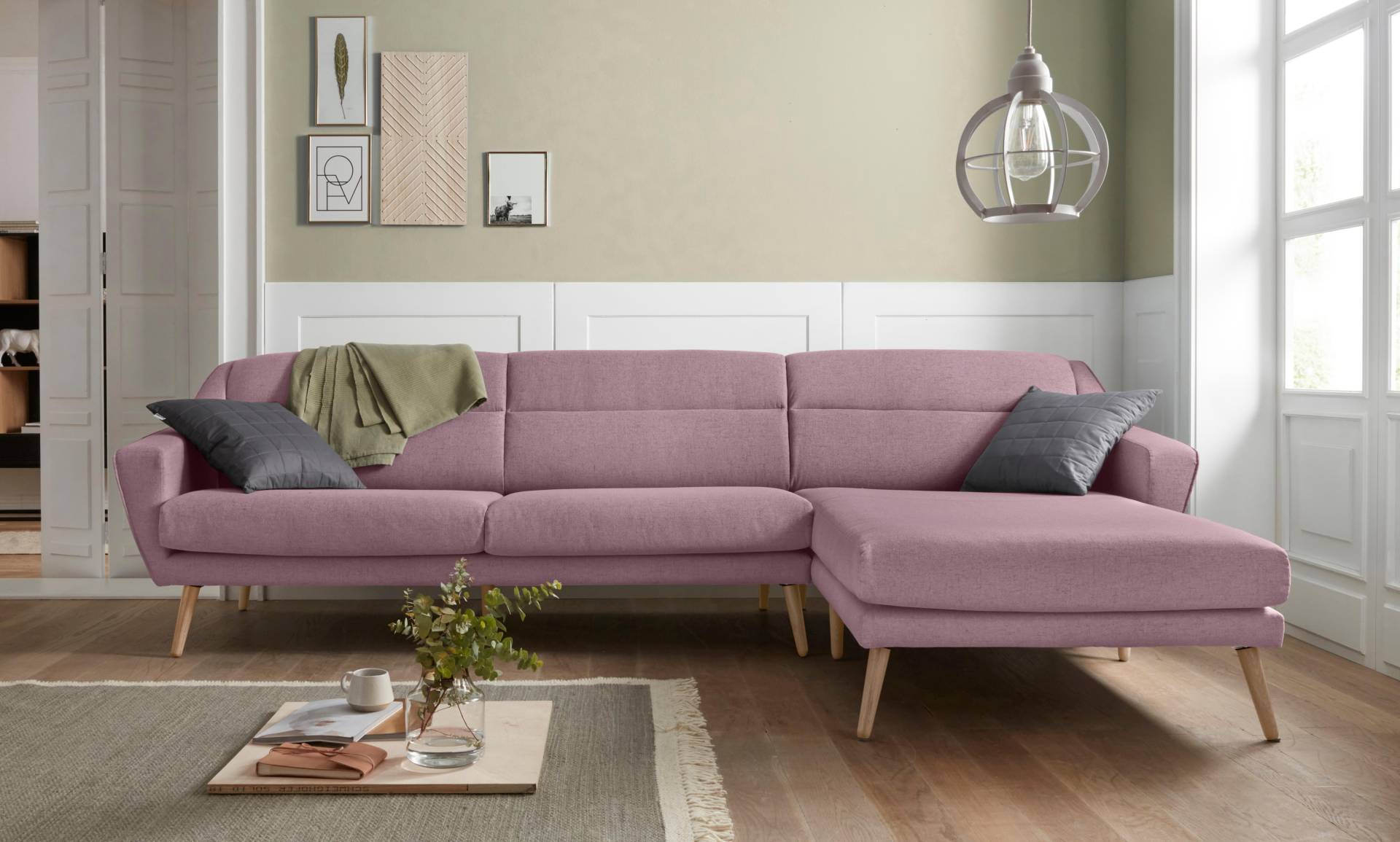 andas Ecksofa »Bille L-Form«, mit Naht im Rückenkissen und Beinen aus Eichenholz andas Ecksofa »Bille L-Form«, mit Naht im Rückenkissen und Beinen aus Eichenholz von andas