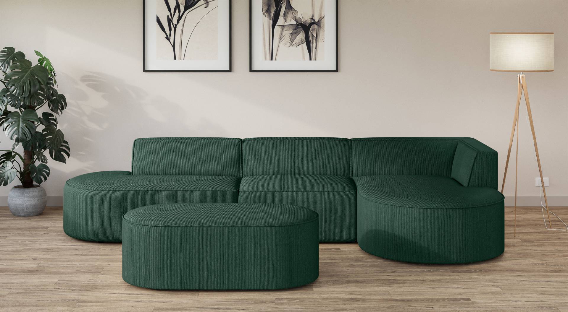 andas Ecksofa »EIVIND Designer Sofa mit Ottomane rechts/links, B/T/H: 343/159/72 cm«, L-Form mit Wellenunterfederung, auch in Feincord und Bouclé andas Ecksofa »EIVIND Designer Sofa mit Ottomane rechts/links, B/T/H: 343/159/72 cm«, L-Form mit Wellenunterfederung, auch in Feincord und Bouclé von andas