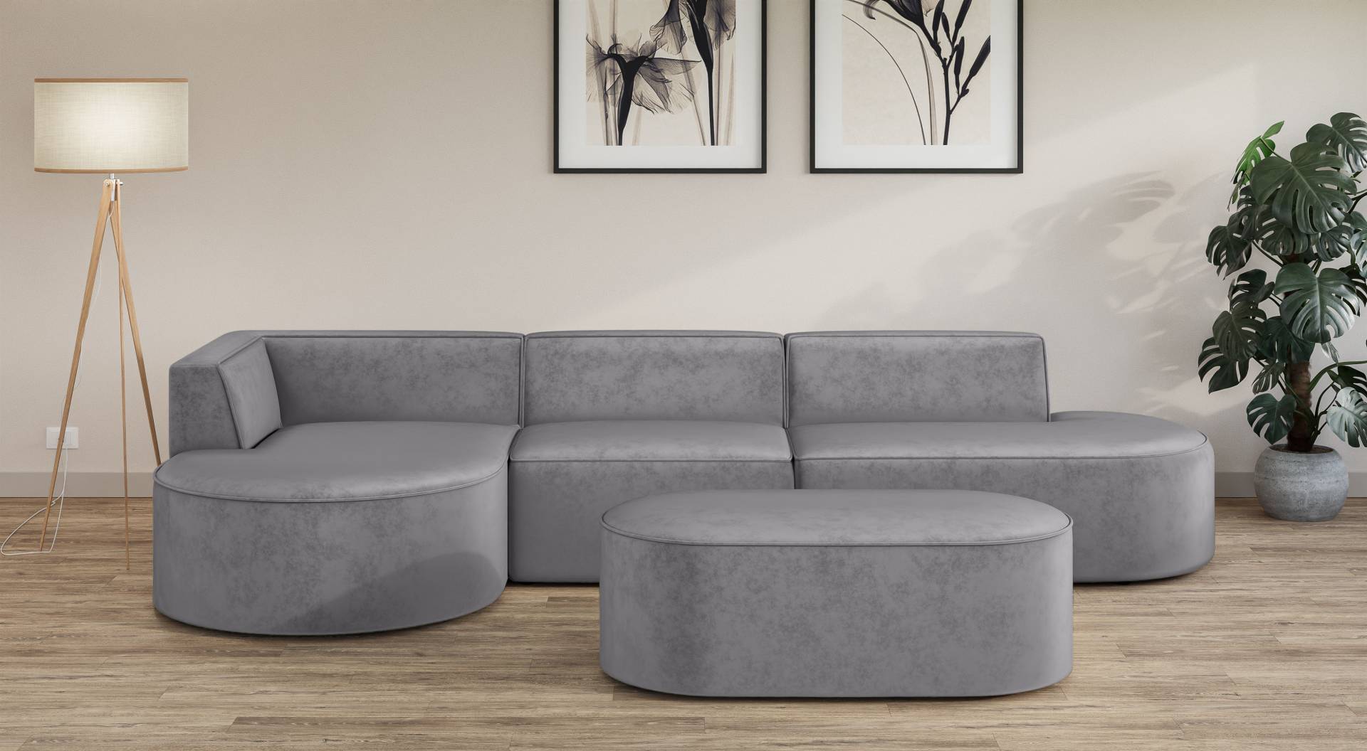 andas Ecksofa »EIVIND Designer Sofa mit Ottomane rechts/links, B/T/H: 343/159/72 cm«, L-Form mit Wellenunterfederung, auch in Feincord und Bouclé andas Ecksofa »EIVIND Designer Sofa mit Ottomane rechts/links, B/T/H: 343/159/72 cm«, L-Form mit Wellenunterfederung, auch in Feincord und Bouclé von andas
