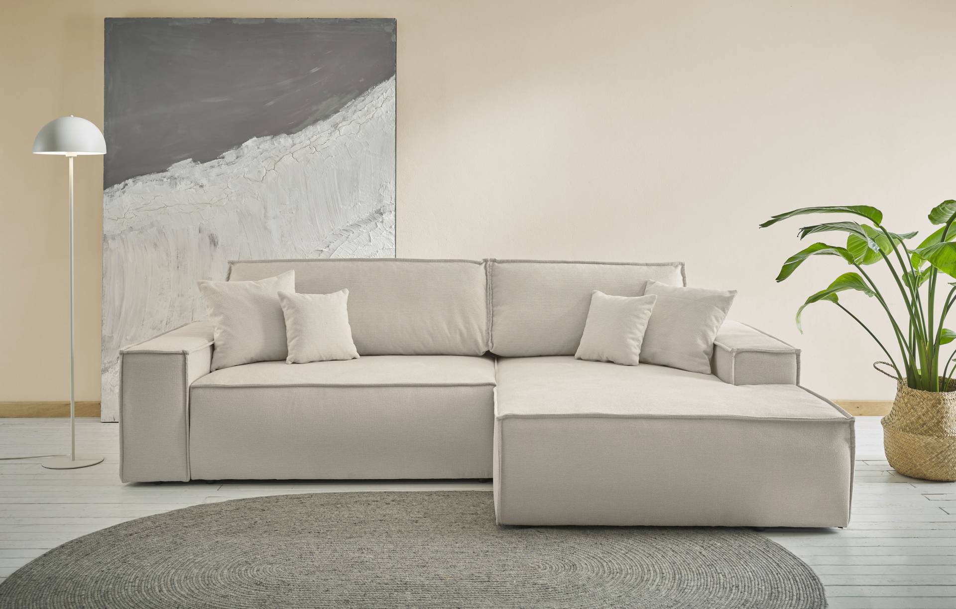 andas Ecksofa »Finnley Schlafsofa 267 cm in Bouclé, Struktur fein u. Cord, L-Form,«, Schlaffunktion m. Bettkasten (136/210 cm), Bouclé, Struktur und Cord andas Ecksofa »Finnley Schlafsofa 267 cm in Bouclé, Struktur fein u. Cord, L-Form,«, Schlaffunktion m. Bettkasten (136/210 cm), Bouclé, Struktur und Cord von andas