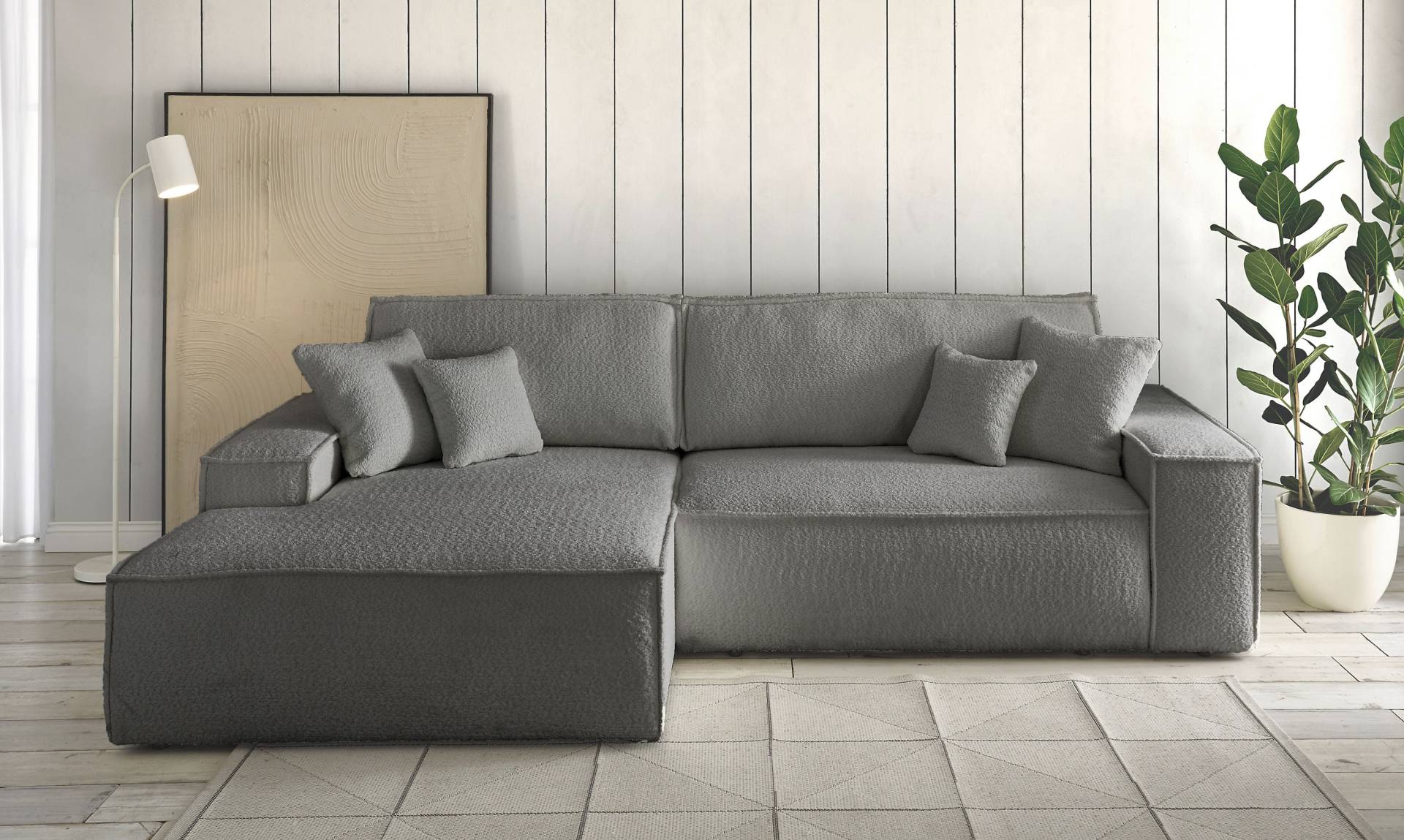 andas Ecksofa »Finnley Schlafsofa 267 cm in Bouclé, Struktur fein u. Cord, L-Form,«, Schlaffunktion m. Bettkasten (136/210 cm), Bouclé, Struktur und Cord andas Ecksofa »Finnley Schlafsofa 267 cm in Bouclé, Struktur fein u. Cord, L-Form,«, Schlaffunktion m. Bettkasten (136/210 cm), Bouclé, Struktur und Cord von andas