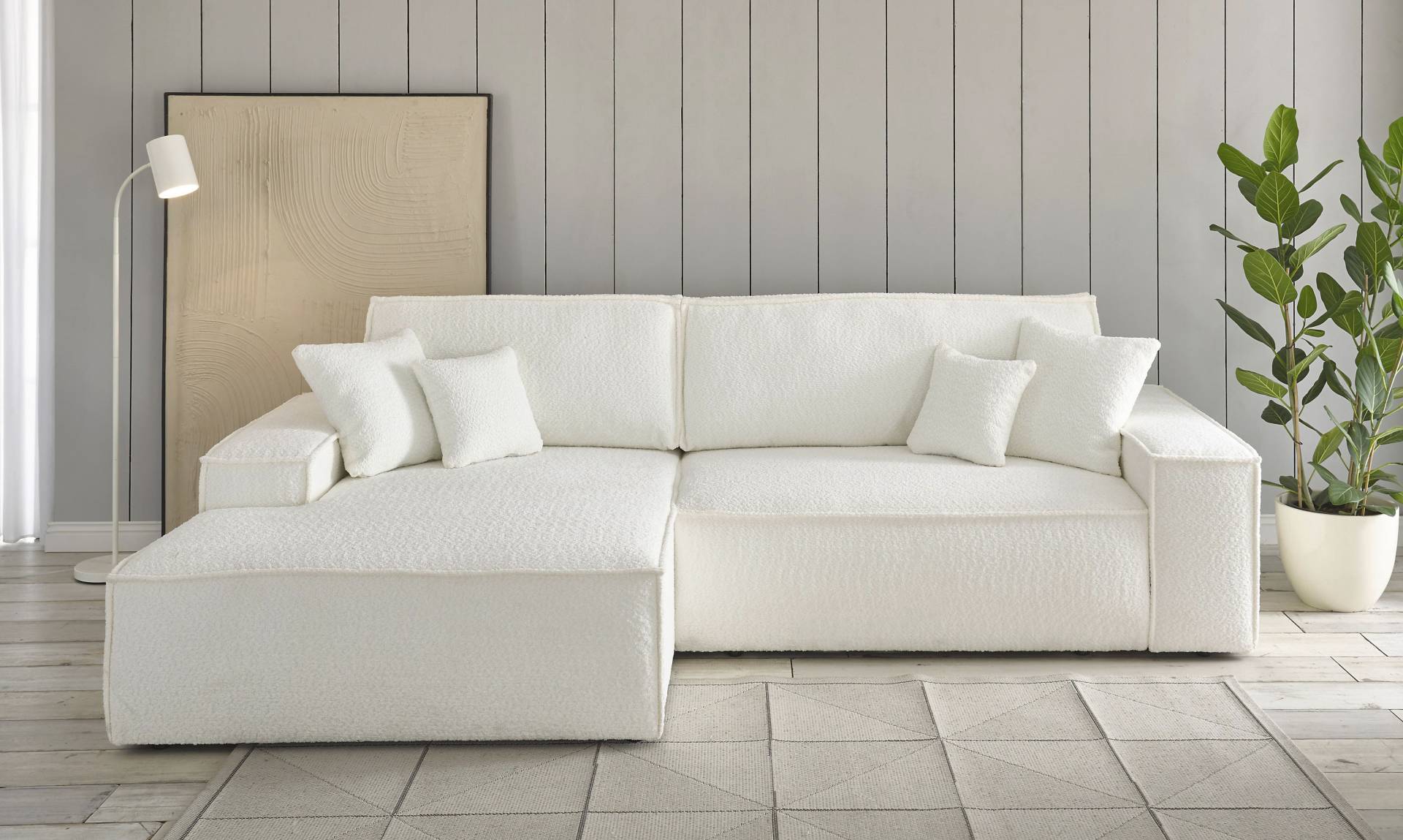 andas Ecksofa »Finnley Schlafsofa 267 cm in Bouclé, Struktur fein u. Cord, L-Form,«, Schlaffunktion m. Bettkasten (136/210 cm), Bouclé, Struktur und Cord andas Ecksofa »Finnley Schlafsofa 267 cm in Bouclé, Struktur fein u. Cord, L-Form,«, Schlaffunktion m. Bettkasten (136/210 cm), Bouclé, Struktur und Cord von andas