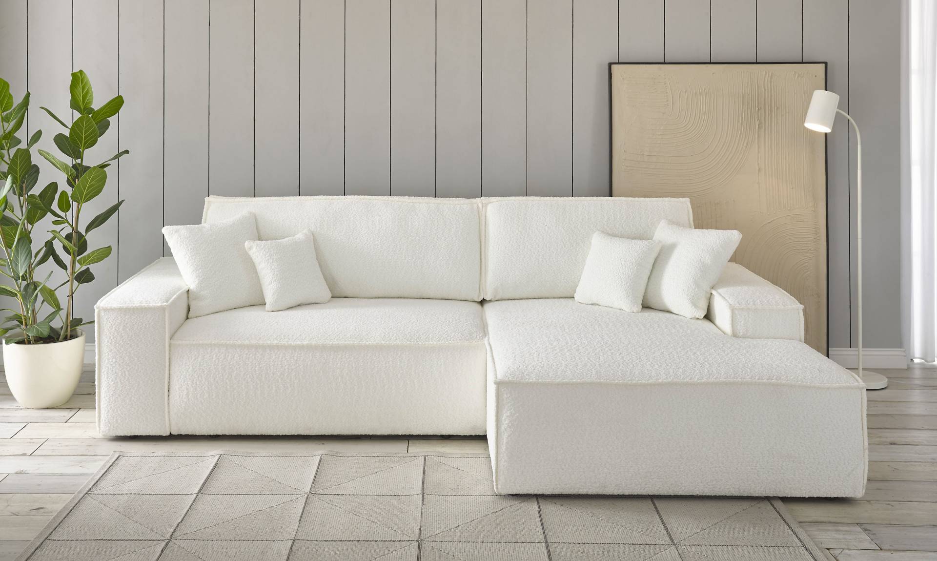 andas Ecksofa »Finnley Schlafsofa 267 cm in Bouclé, Struktur fein u. Cord, L-Form,«, Schlaffunktion m. Bettkasten (136/210 cm), Bouclé, Struktur und Cord andas Ecksofa »Finnley Schlafsofa 267 cm in Bouclé, Struktur fein u. Cord, L-Form,«, Schlaffunktion m. Bettkasten (136/210 cm), Bouclé, Struktur und Cord von andas