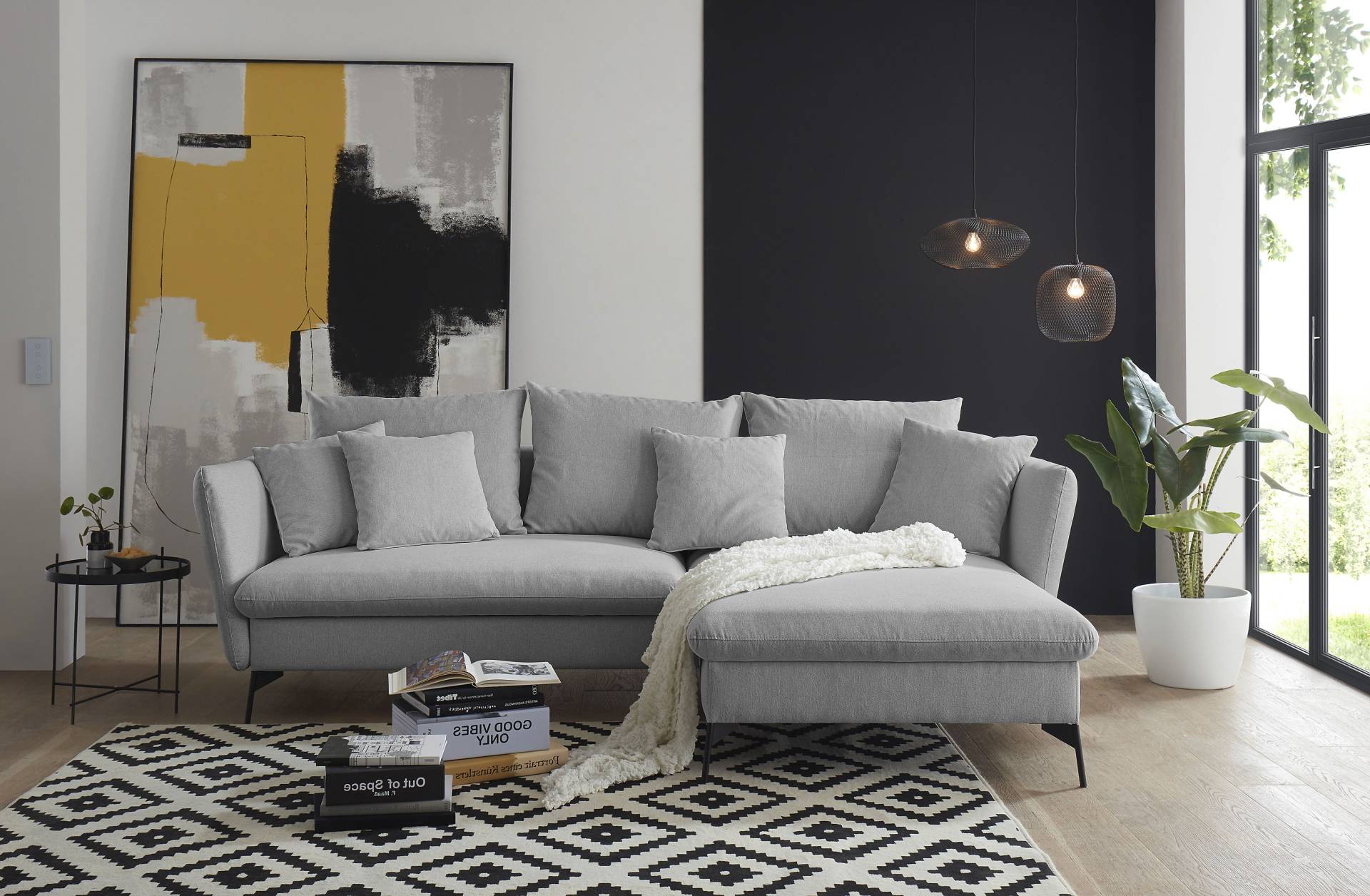 andas Ecksofa »LIVORNO,258 cm, L-Form,«, Schlaffunktion u. Bettkasten (139/224cm), Samt, Struktur, Webstoff andas Ecksofa »LIVORNO,258 cm, L-Form,«, Schlaffunktion u. Bettkasten (139/224cm), Samt, Struktur, Webstoff von andas