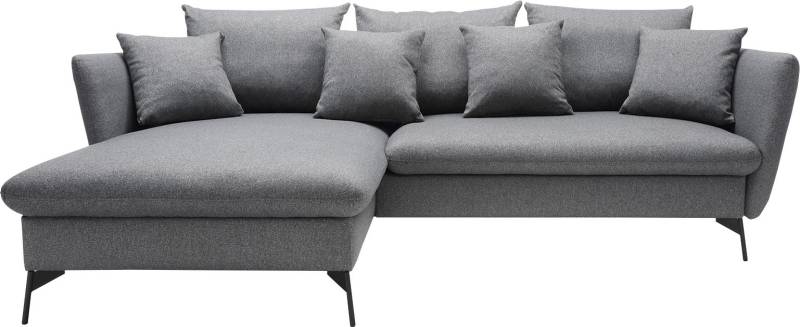 andas Ecksofa »LIVORNO,258 cm, L-Form,«, Schlaffunktion u. Bettkasten (139/224cm), Samt, Struktur, Webstoff von andas
