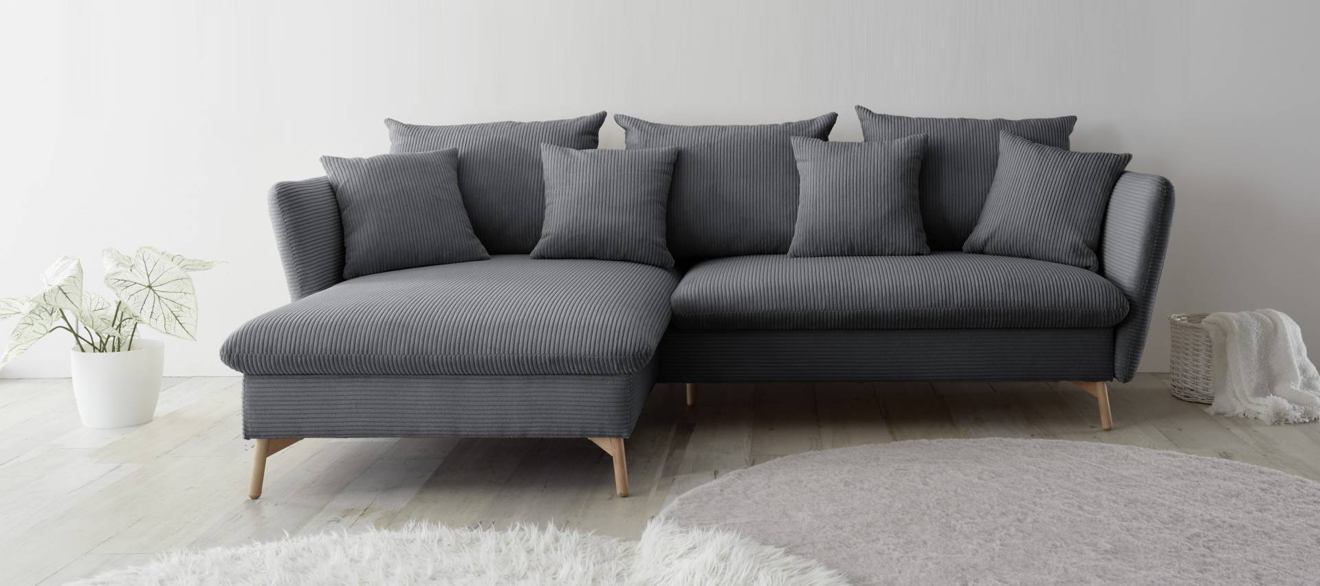 andas Ecksofa »MERLE, 258 cm, L-Form, traumhafter Cord,«, mit Bettfunktion und Bettkasten, Liegefläche 224 x 139 andas Ecksofa »MERLE, 258 cm, L-Form, traumhafter Cord,«, mit Bettfunktion und Bettkasten, Liegefläche 224 x 139 von andas