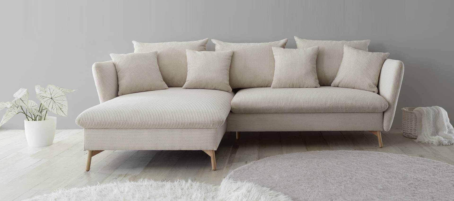 andas Ecksofa »MERLE, 258 cm, L-Form, traumhafter Cord,«, mit Bettfunktion und Bettkasten, Liegefläche 224 x 139 andas Ecksofa »MERLE, 258 cm, L-Form, traumhafter Cord,«, mit Bettfunktion und Bettkasten, Liegefläche 224 x 139 von andas