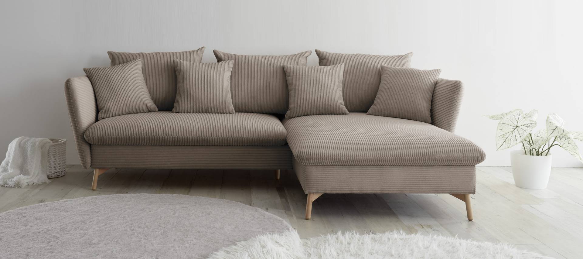 andas Ecksofa »MERLE, 258 cm, L-Form, traumhafter Cord,«, mit Bettfunktion und Bettkasten, Liegefläche 224 x 139 andas Ecksofa »MERLE, 258 cm, L-Form, traumhafter Cord,«, mit Bettfunktion und Bettkasten, Liegefläche 224 x 139 von andas