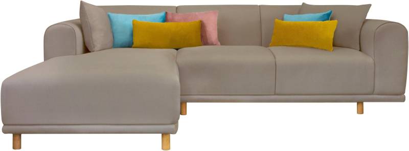 andas Ecksofa »Maroon L-Form«, in skandinavischem Design, mit losen Kissen von andas