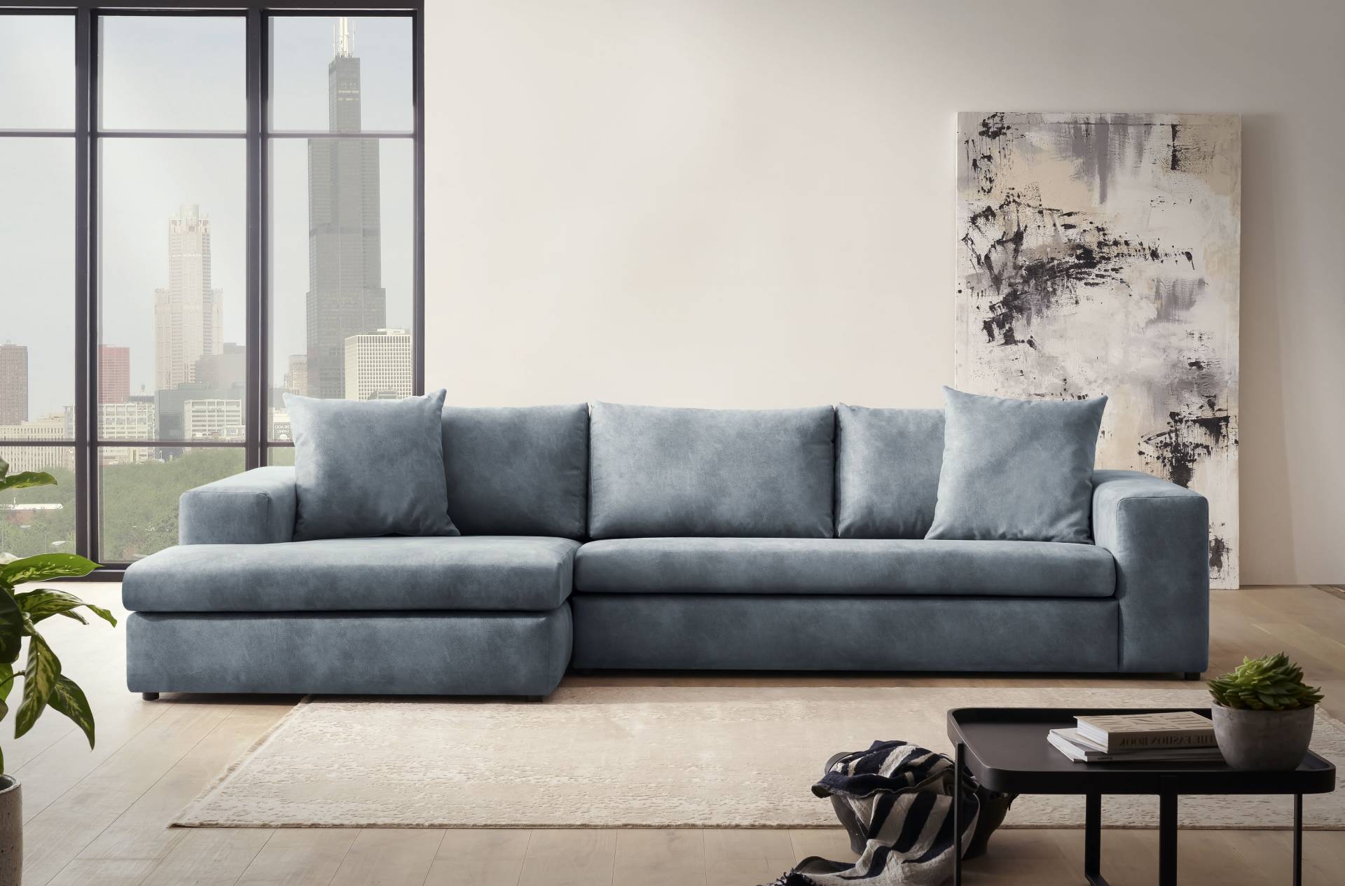 andas Ecksofa »SLEETLAND XXL in Samtvelours oder Vintage-Leder-Optik, L-Form,«, besonders gross und bequem andas Ecksofa »SLEETLAND XXL in Samtvelours oder Vintage-Leder-Optik, L-Form,«, besonders gross und bequem von andas