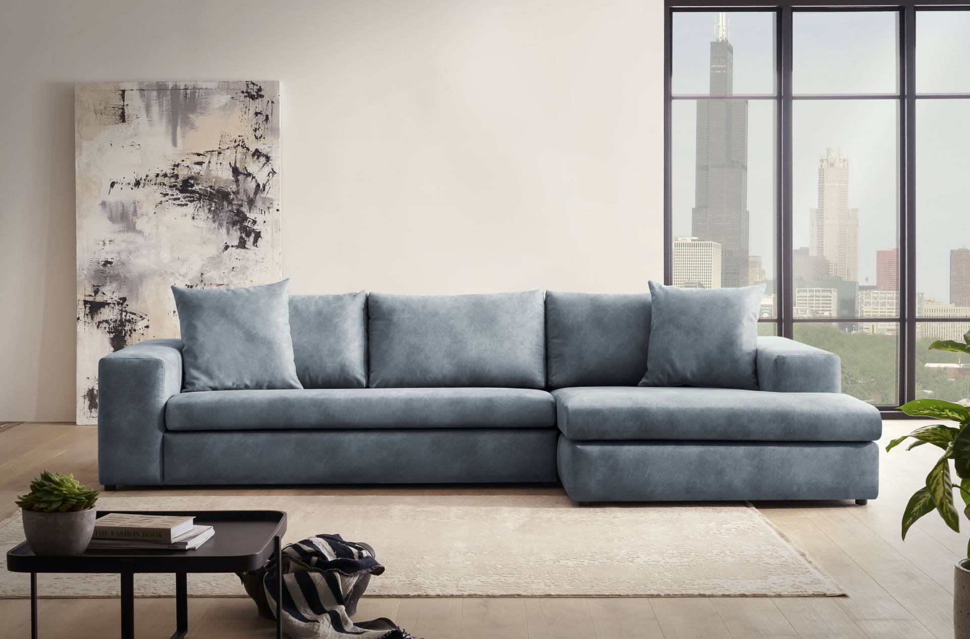 andas Ecksofa »SLEETLAND XXL in Samtvelours oder Vintage-Leder-Optik, L-Form,«, besonders gross und bequem andas Ecksofa »SLEETLAND XXL in Samtvelours oder Vintage-Leder-Optik, L-Form,«, besonders gross und bequem von andas
