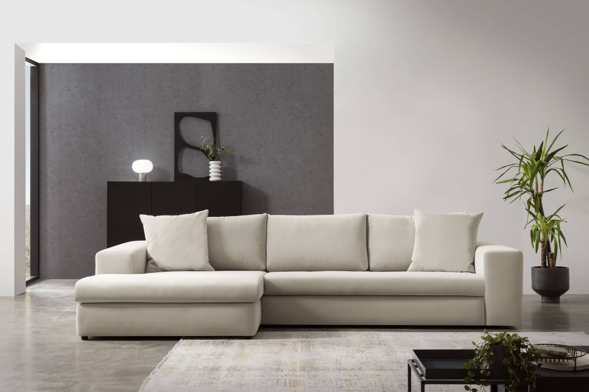 andas Ecksofa »SLEETLAND XXL in Samtvelours oder Vintage-Leder-Optik, L-Form,«, besonders gross und bequem andas Ecksofa »SLEETLAND XXL in Samtvelours oder Vintage-Leder-Optik, L-Form,«, besonders gross und bequem von andas